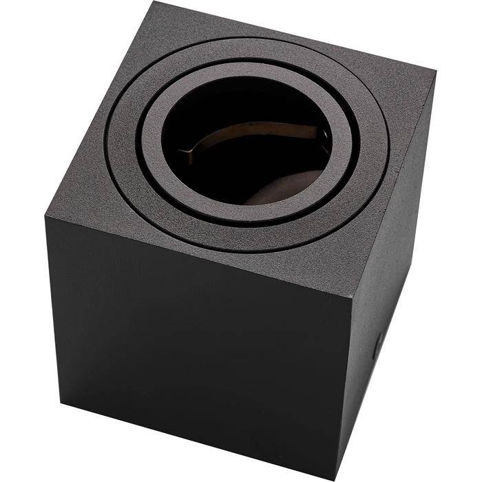 LED Aufbaurahmen Quadratisch 80x80x84mm Schwarz Aluminium Schwenkbar Spot GU10 MR16 LED Aufbaurahmen Quadratisch 80x80x84mm Schwarz Aluminium Schwenkbar Spot GU10 MR16