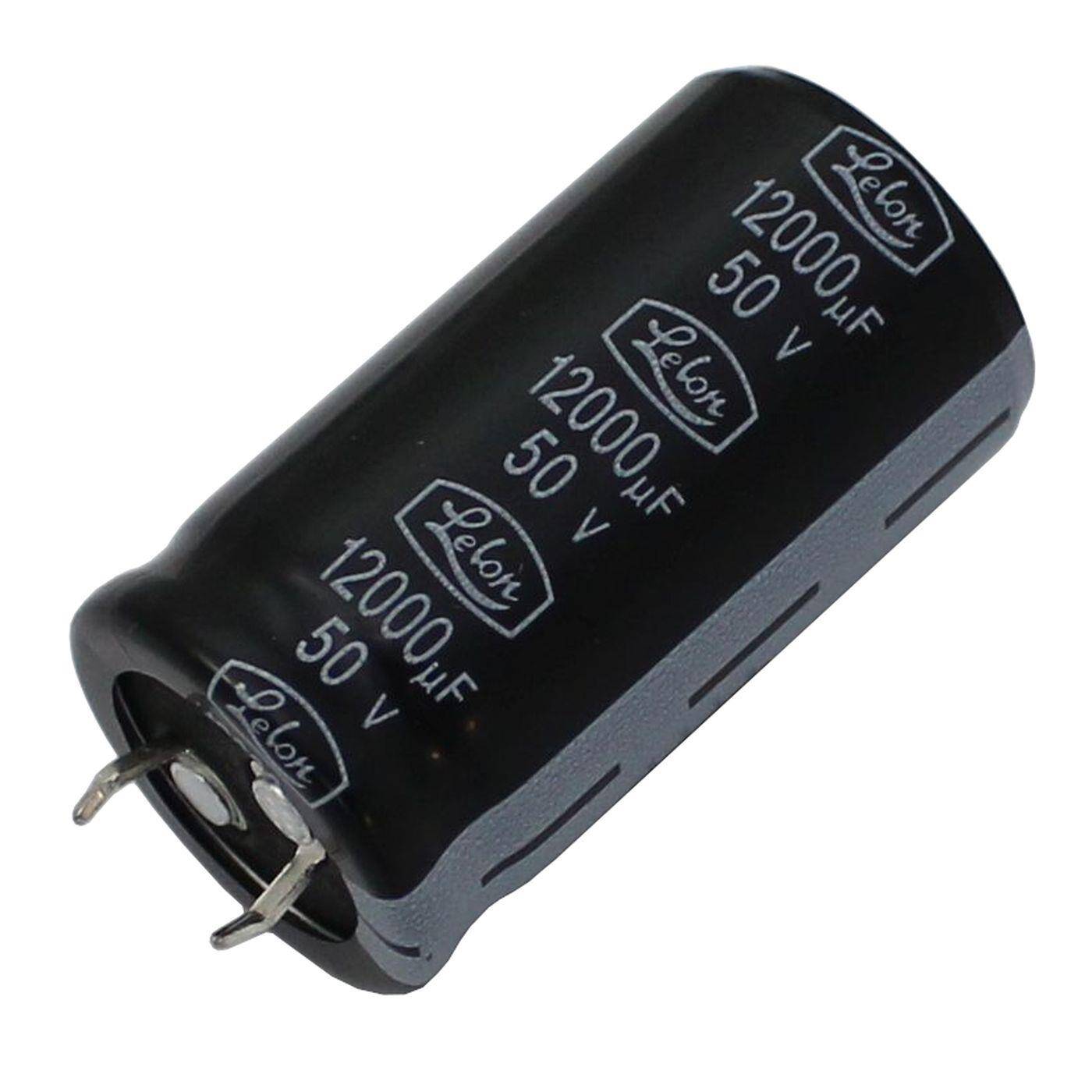 Snap-In Elko Kondensator 12000µF 50V | Elektrolytkondensator bis zu einer Temperatur von 85°C | 25x45mm | 12000uF LS-123M1H-2545EGA Lelon