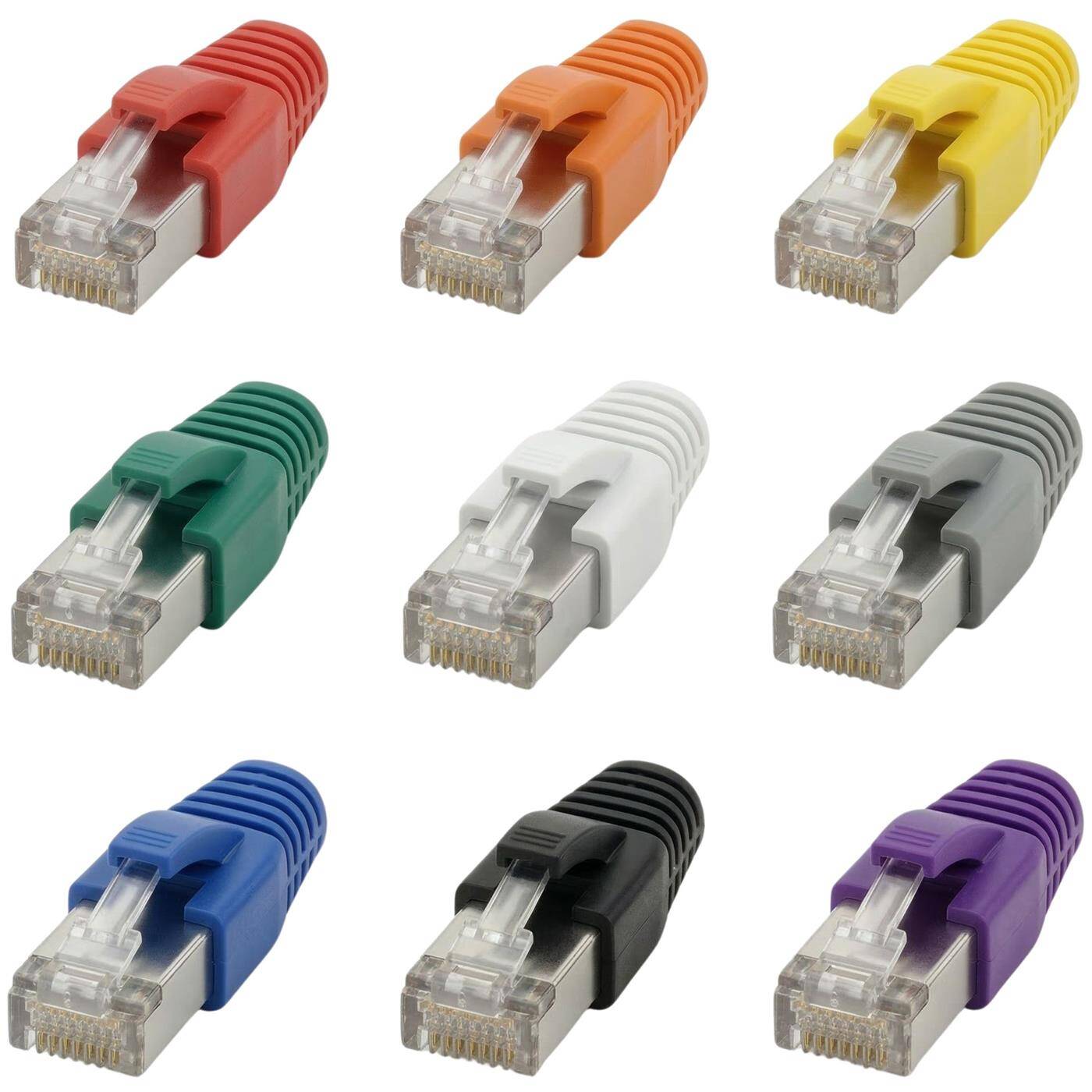 10x Netzwerkstecker RJ45 Stecker Weiß CAT5 CAT6 CAT7 LAN vergoldete Kontakte
