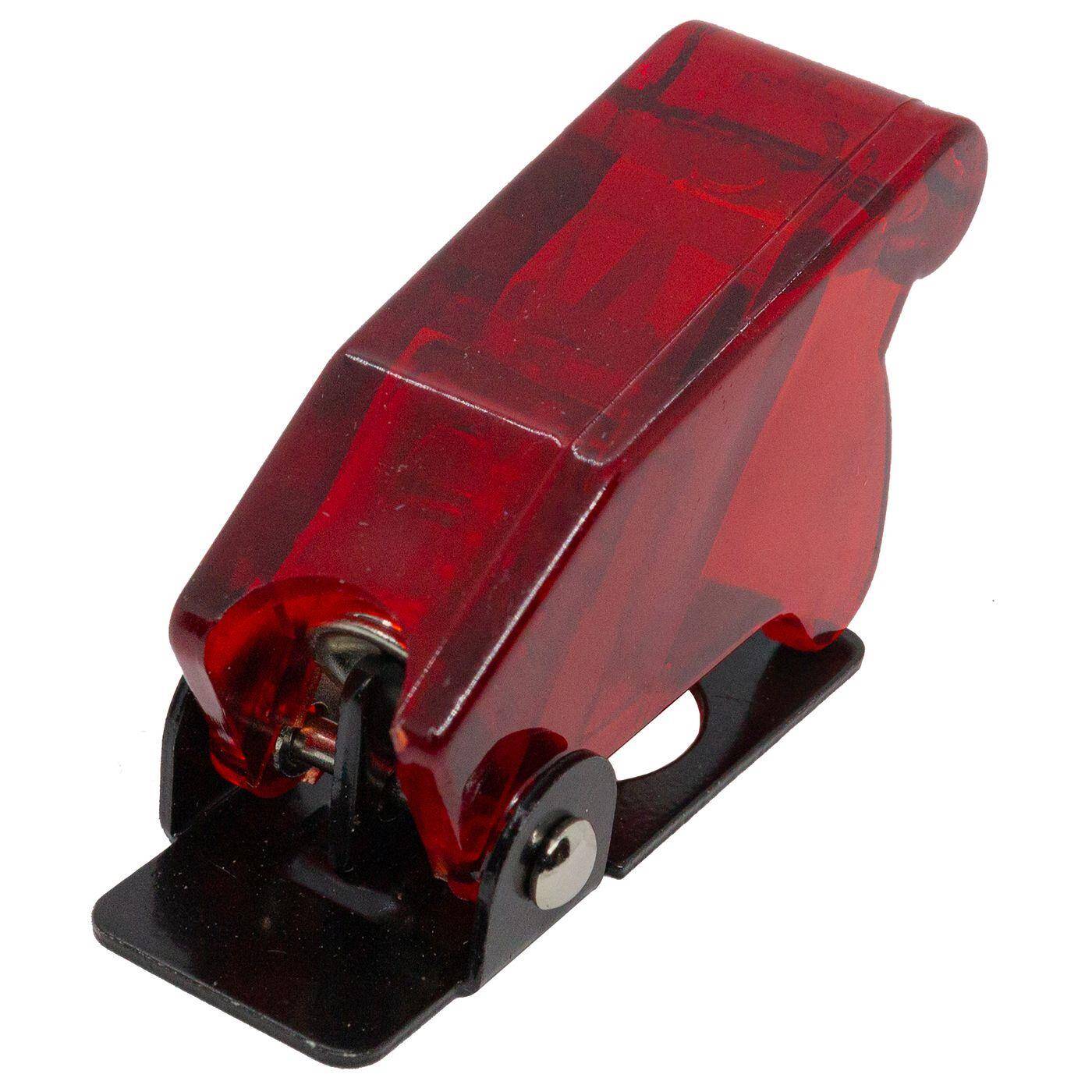 Lumonic Flip-Cover in transparentem rot für Kippschalter mit Durchmesser Ø12mm I Kunststoff Schutz Abdeckung für Kippschalter I Für's Auto und Zuhause