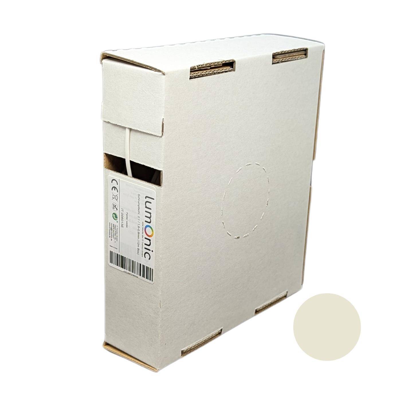 12m Schrumpfschlauch Box 2:1 1,6 -> 0,8mm Weiß Flexibel