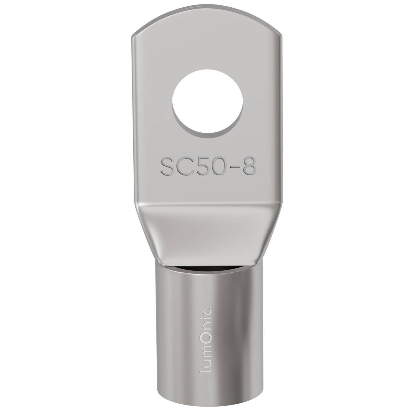 Rohrkabelschuh blank 50mm² Lochdurchmesser M8 SC50-8 Ringzunge Kupfer verzinnt