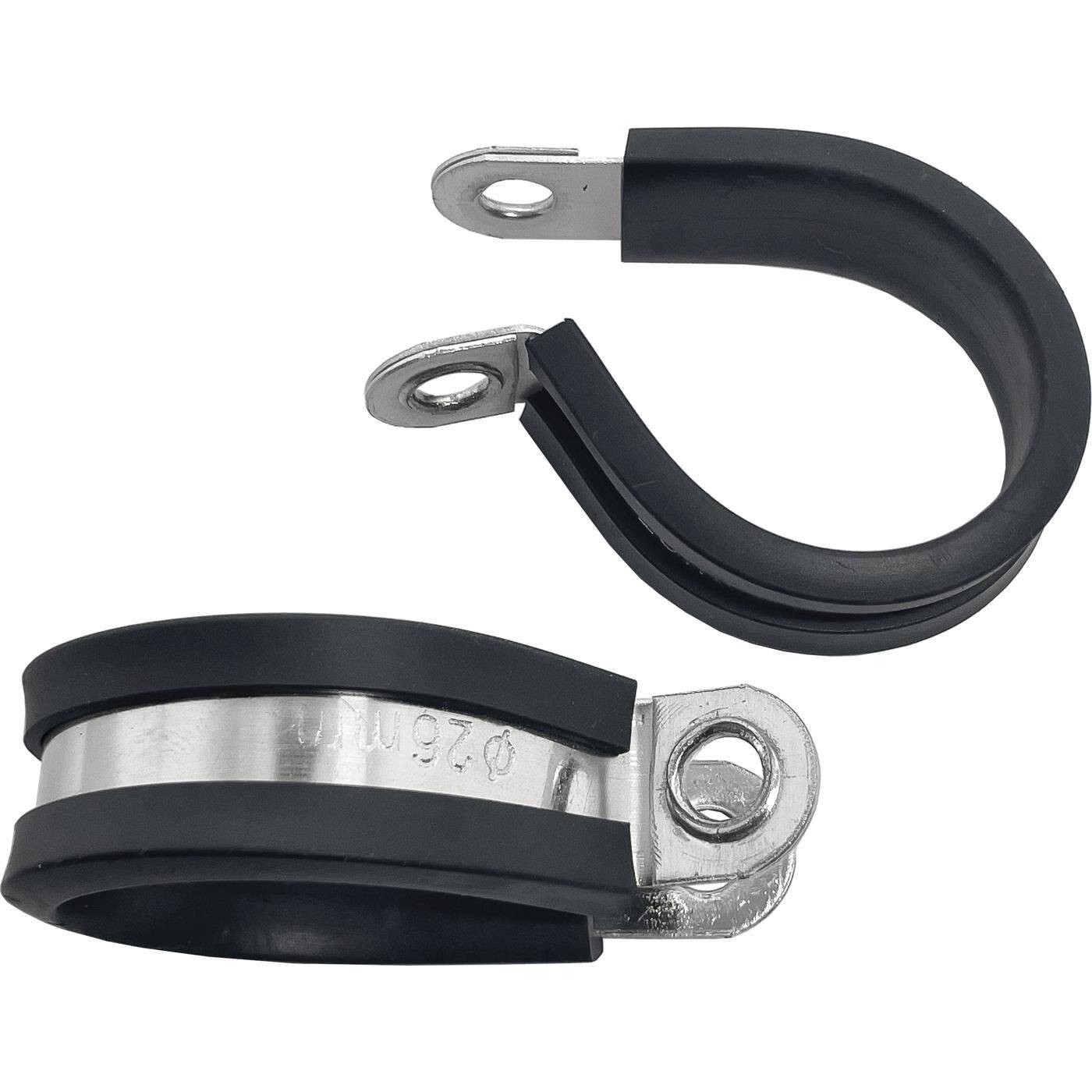 10x P-Clip Leitungsschelle Edelstahl V2A mit Gummi 26mm Rohrschelle Befestigungsschelle