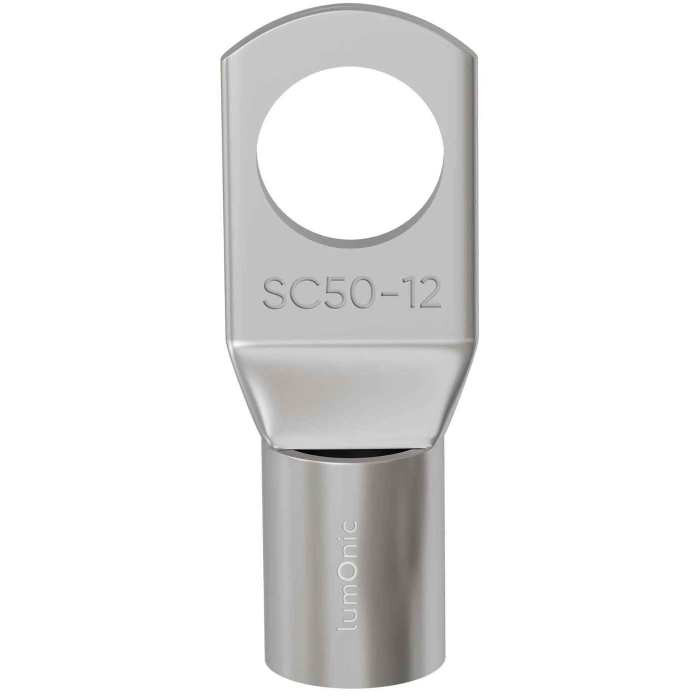Tubular cable lug blank 50mm² Hole diameter M12 SC50-12 Ring lug Copper tinned