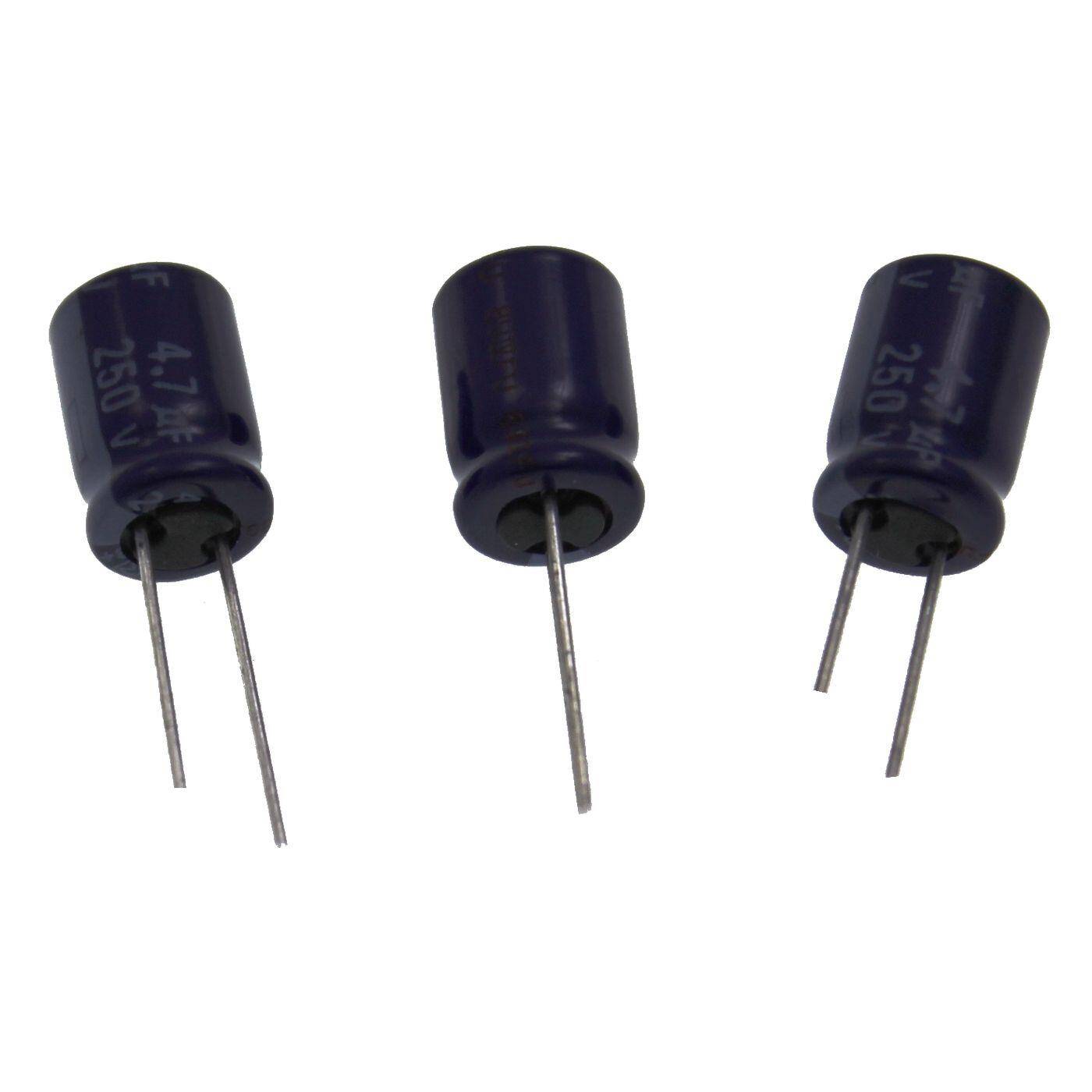 Elko Kondensator Radial 4,7µF 250V | Elektrolytkondensator bis zu einer Temperatur von 85°C | 8x11mm | 4,7uF ECA2EM4R7 Panasonic