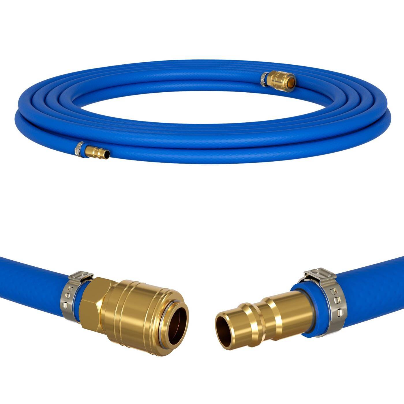 3m Druckluftschlauch mit Schnellkupplung 9mm PVC Druckluftverlängerung Dose & Stecker fertig konfektioniert flexibel, abriebfest und gewebeverstärkt