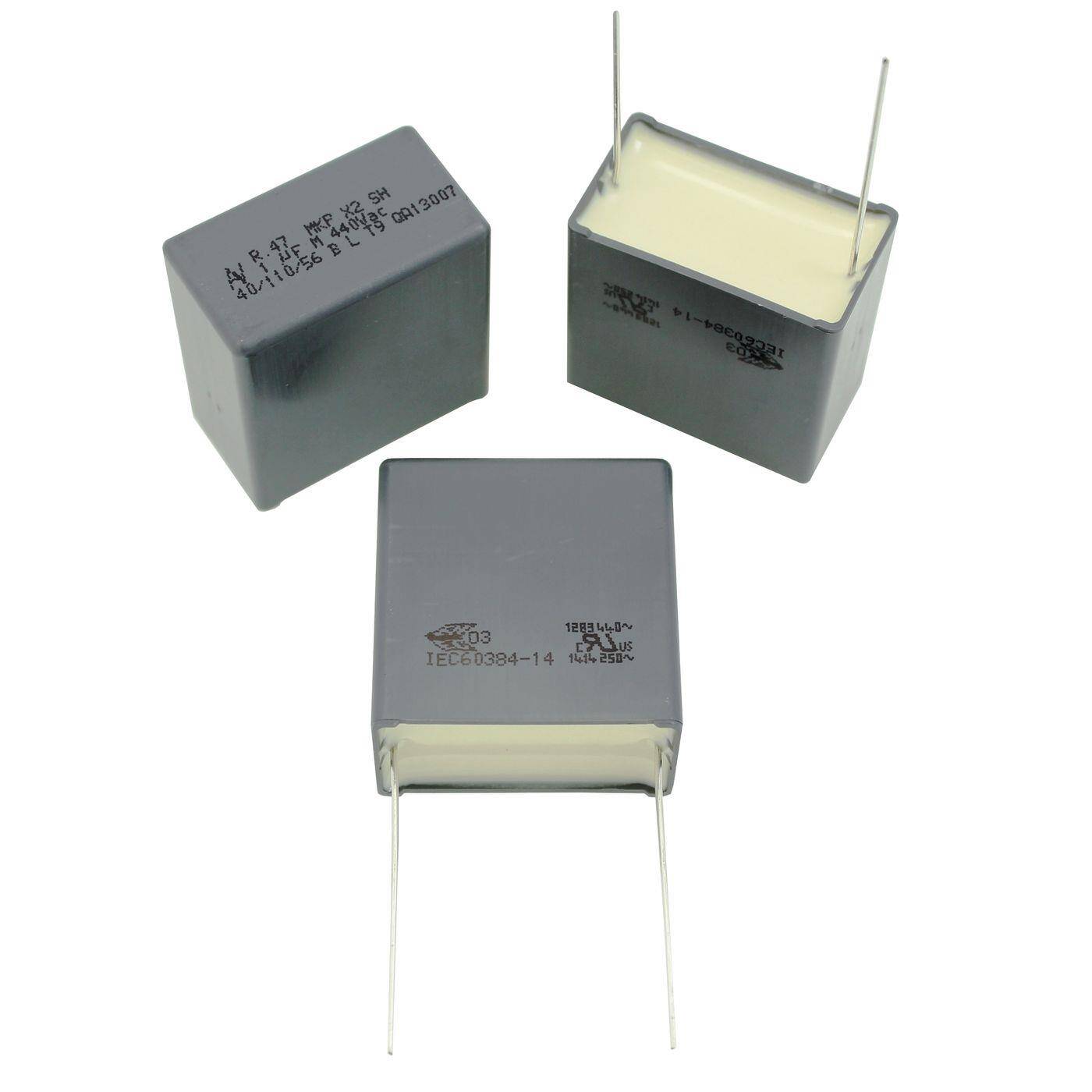 Arcotronics MKP Interference suppression capacitor | 1µF 440V AC I 2-Pin Connection I 2-Pin I 1uF, 1000nF I Capacitor against flickering | for household appliances, power tools, building technology, industrial applications, LED