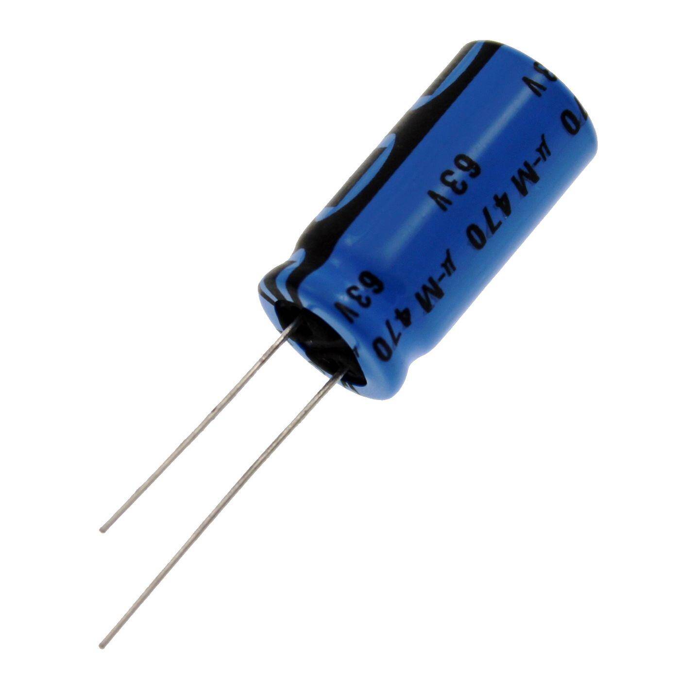 Elko Kondensator Radial 470µF 63V | Elektrolytkondensator bis zu einer Temperatur von 85°C | 12,5x25mm | 470uF 222203758471 Vishay