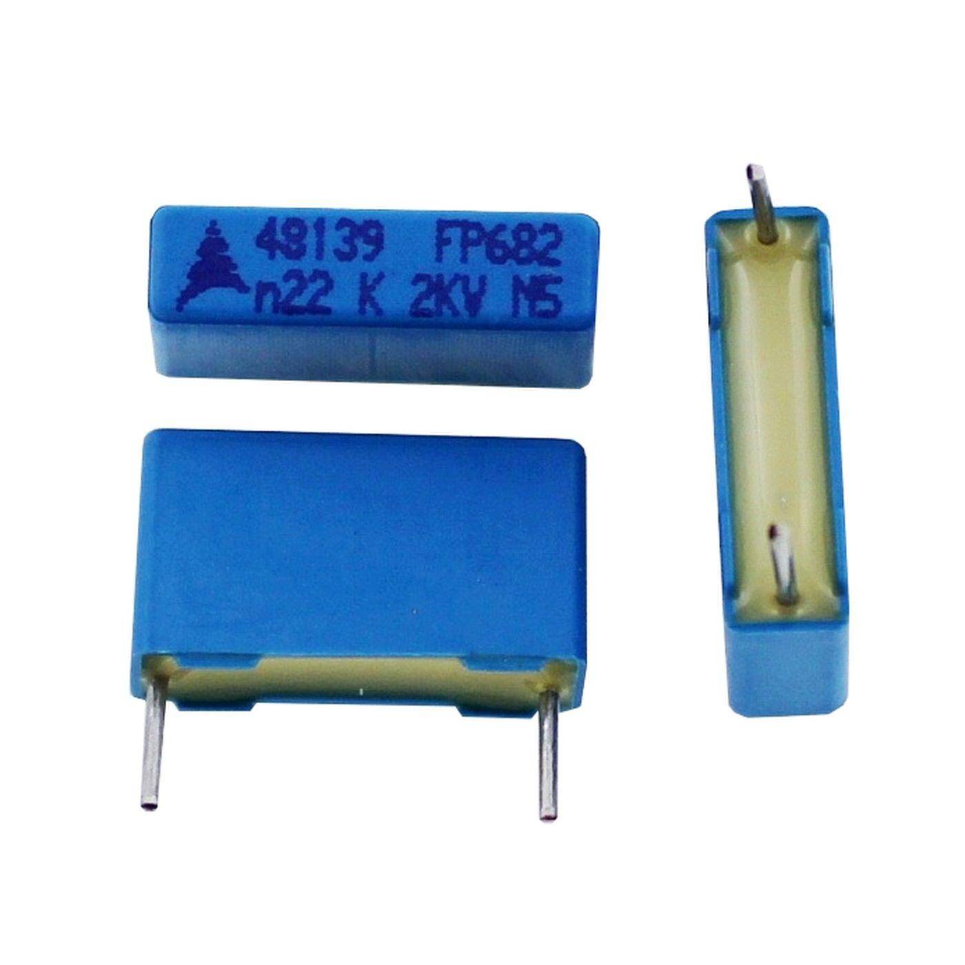 Epcos MKT Foil Capacitor | 0,00022µF 2000V DC I 2-Pin Connection I 2-Pin I 0,00022uF, 0,22nF I Capacitor for crossover networks of loudspeakers or for interference suppression of electrical devices