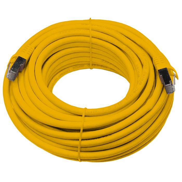 15m RJ-45 Network cable Patch cable CAT7 Yellow S/FTP Ethernet DSL LAN CAT.7