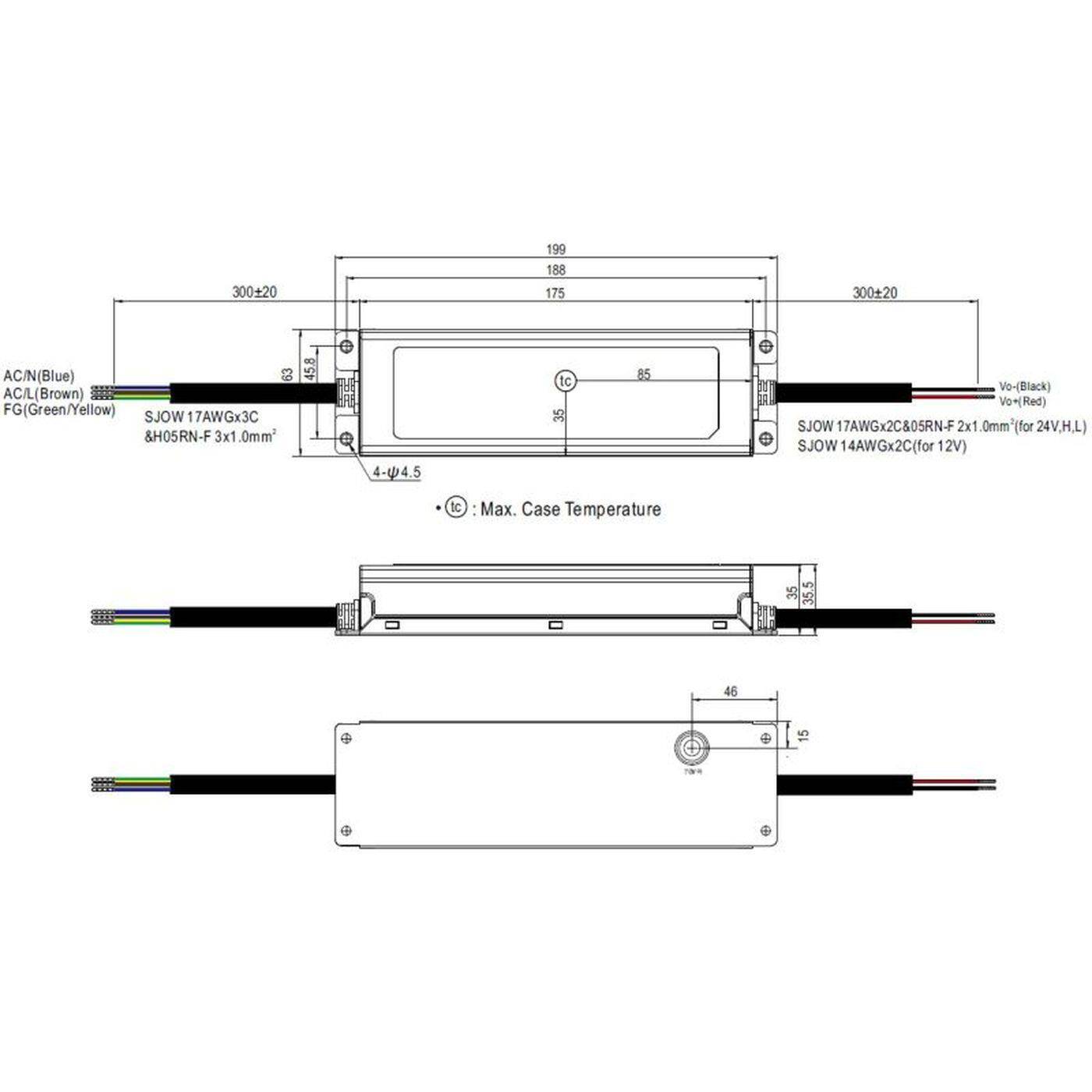 MEAN WELL XLG-200-12-A 192W 12V 16A LED Netzteil IP67