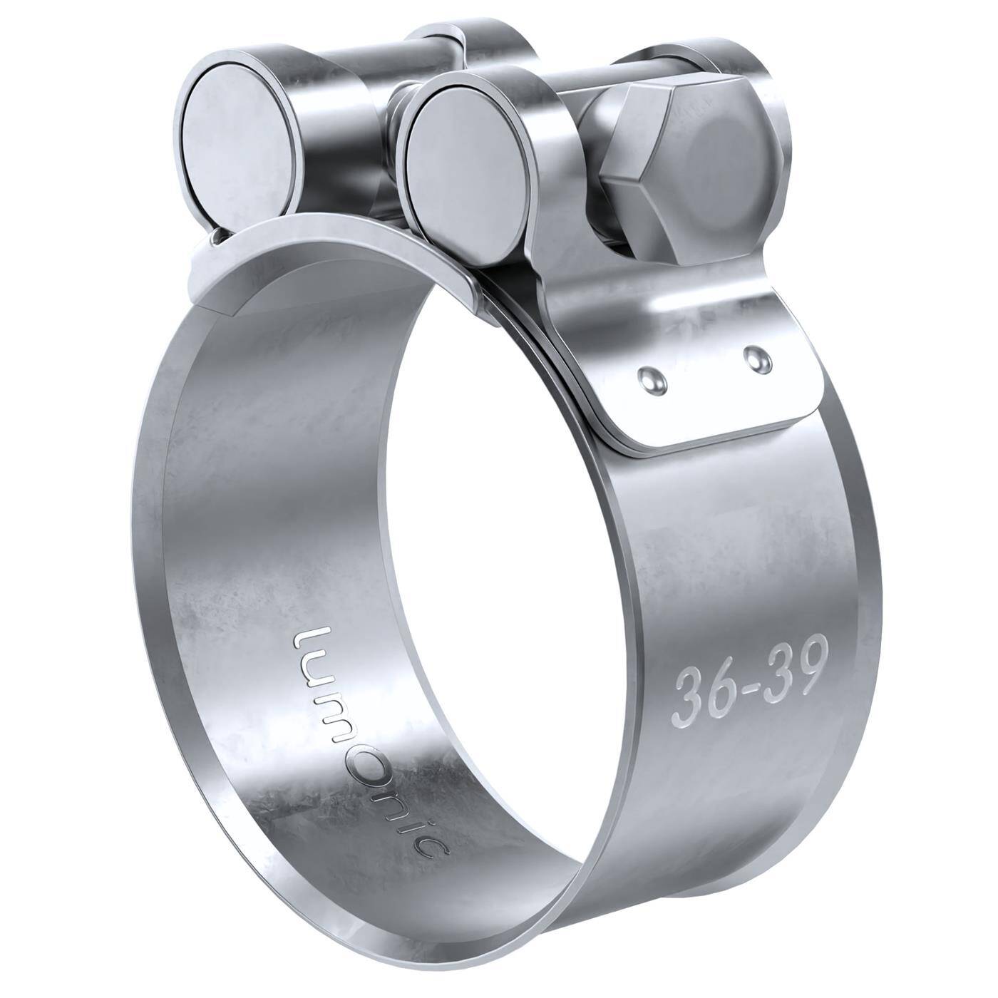 1x Lumonic Gelenkbolzenschelle 36-39mm  Auspuffschelle für Bau PKW LKW