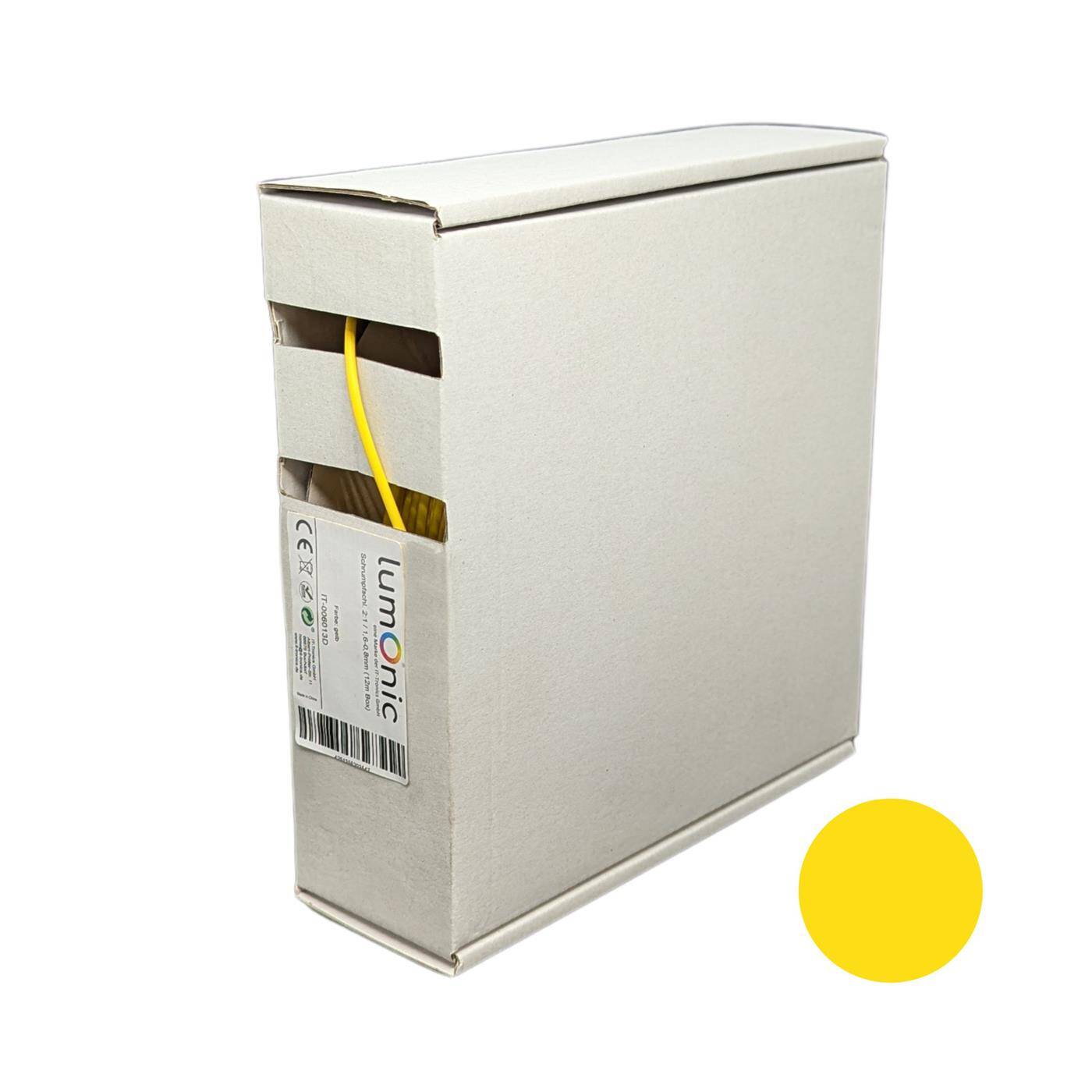 12m Schrumpfschlauch Box 2:1 1,6 -> 0,8mm Gelb Flexibel