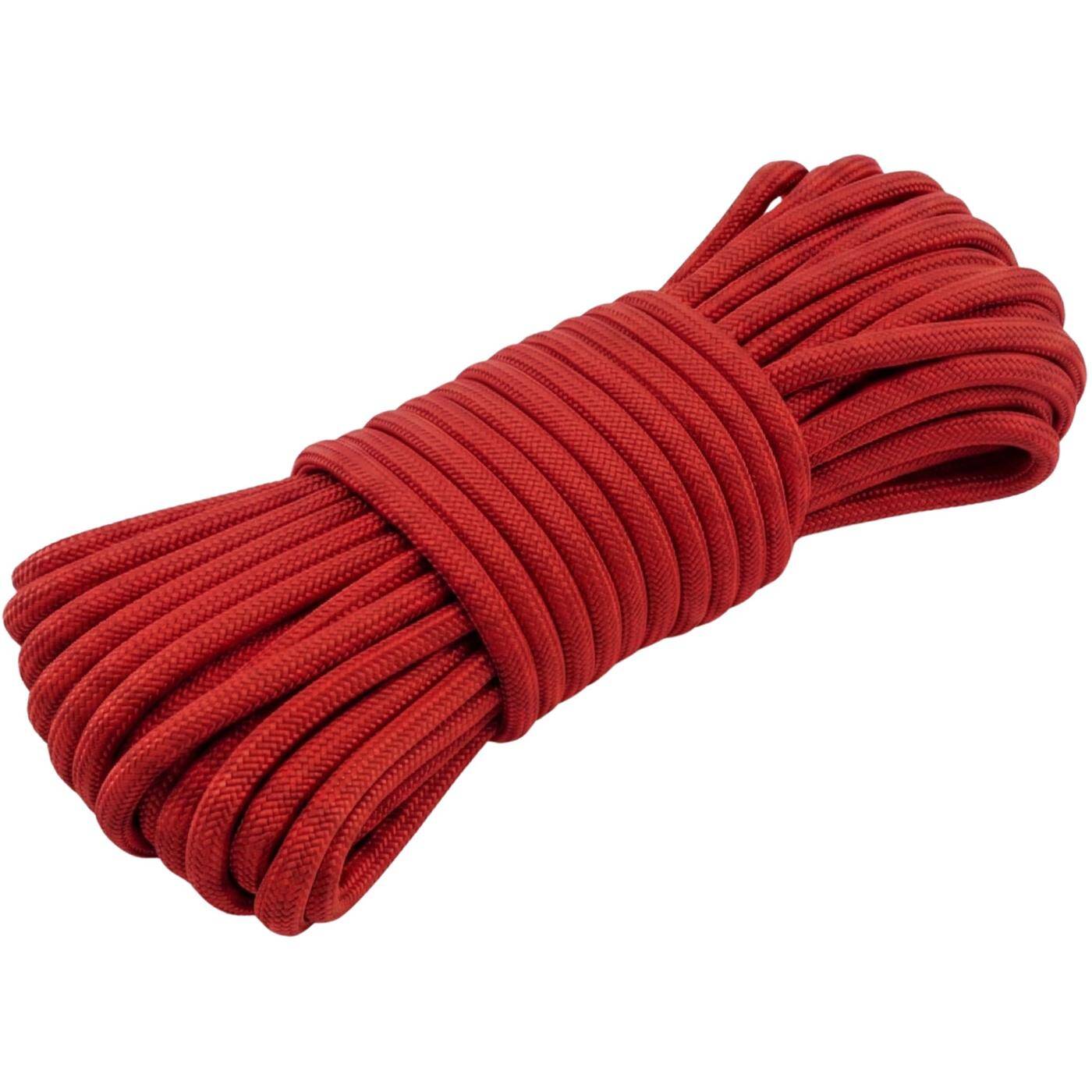 Lumonic 30m Paracord 4mm Red | 100% nylon | 7 cores, 32 strand sheath | Max. 125 kg load capacity | dog leash, bracelet, outdoor, bushcraft, tent cord
