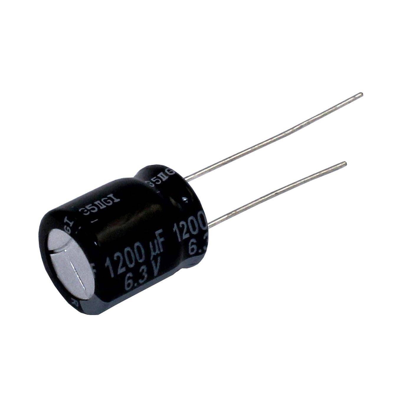 Elko Capacitor Radial 1200µF 6,3V | Electrolytic capacitor up to a temperature of 105°C | 10x13mm | 1200uF EEUFR0J122X Panasonic