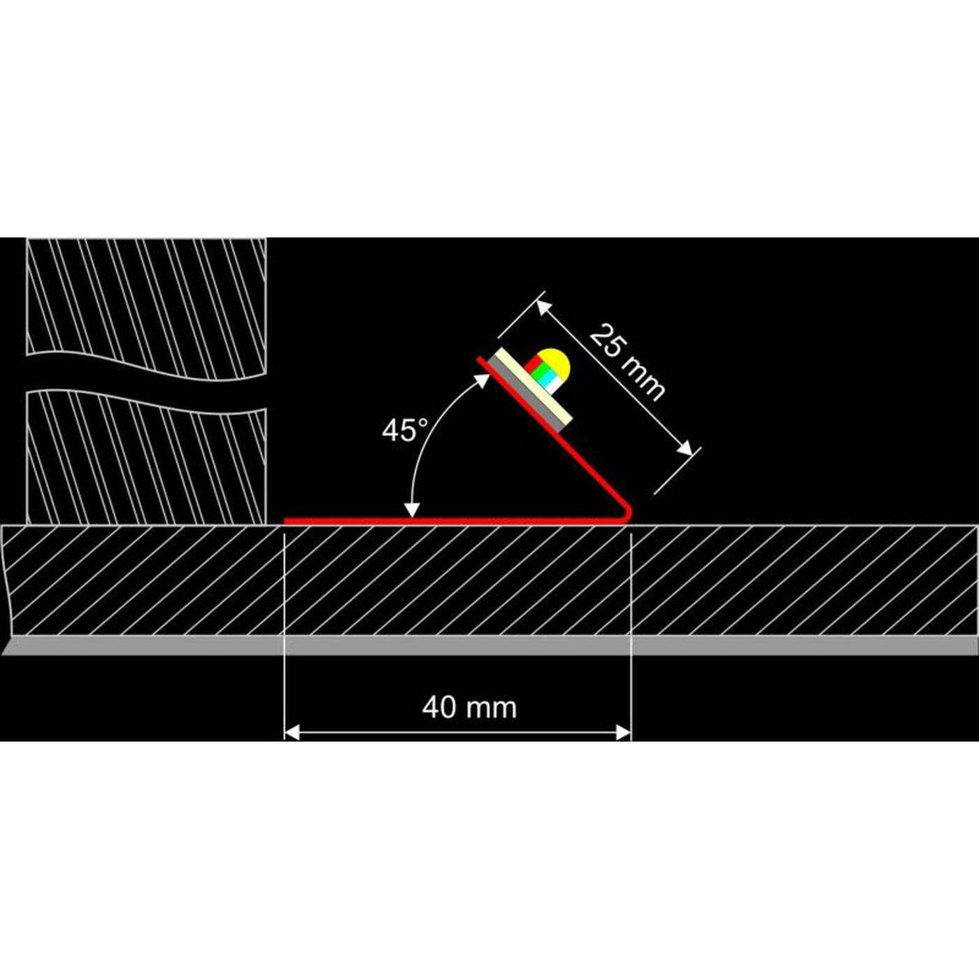 2m LED Trockenbauprofil AWP für vorhandene Lichtvouten für Gipskartonplatten Stahl Zinkblech