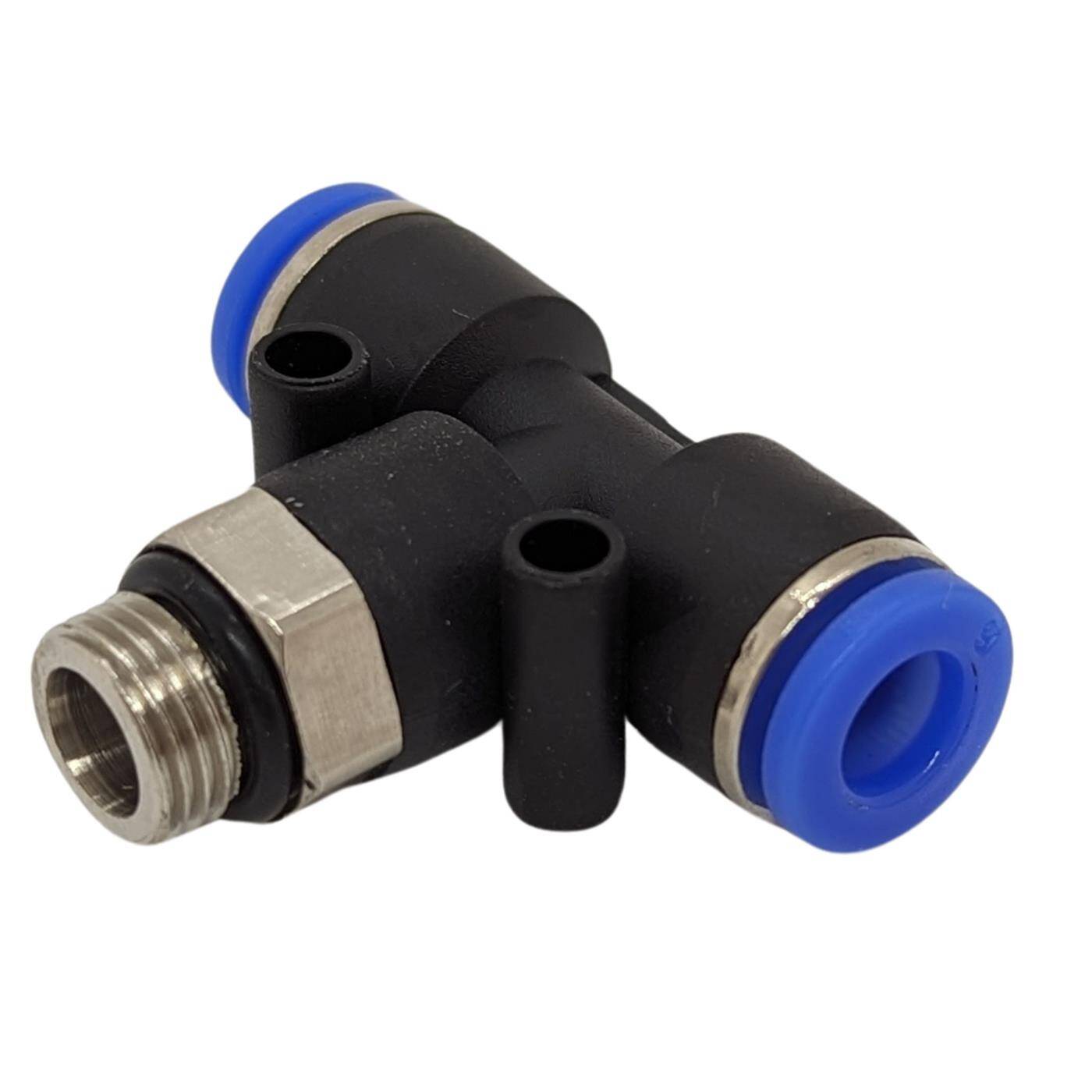 PU Schlauch T-Steckverbinder Fitting mit Außengewinde 6mm*1/8Zoll T-Stück Push-in pneumatischer Steckverbinder T-Verteiler Druckluft & Automatisierung