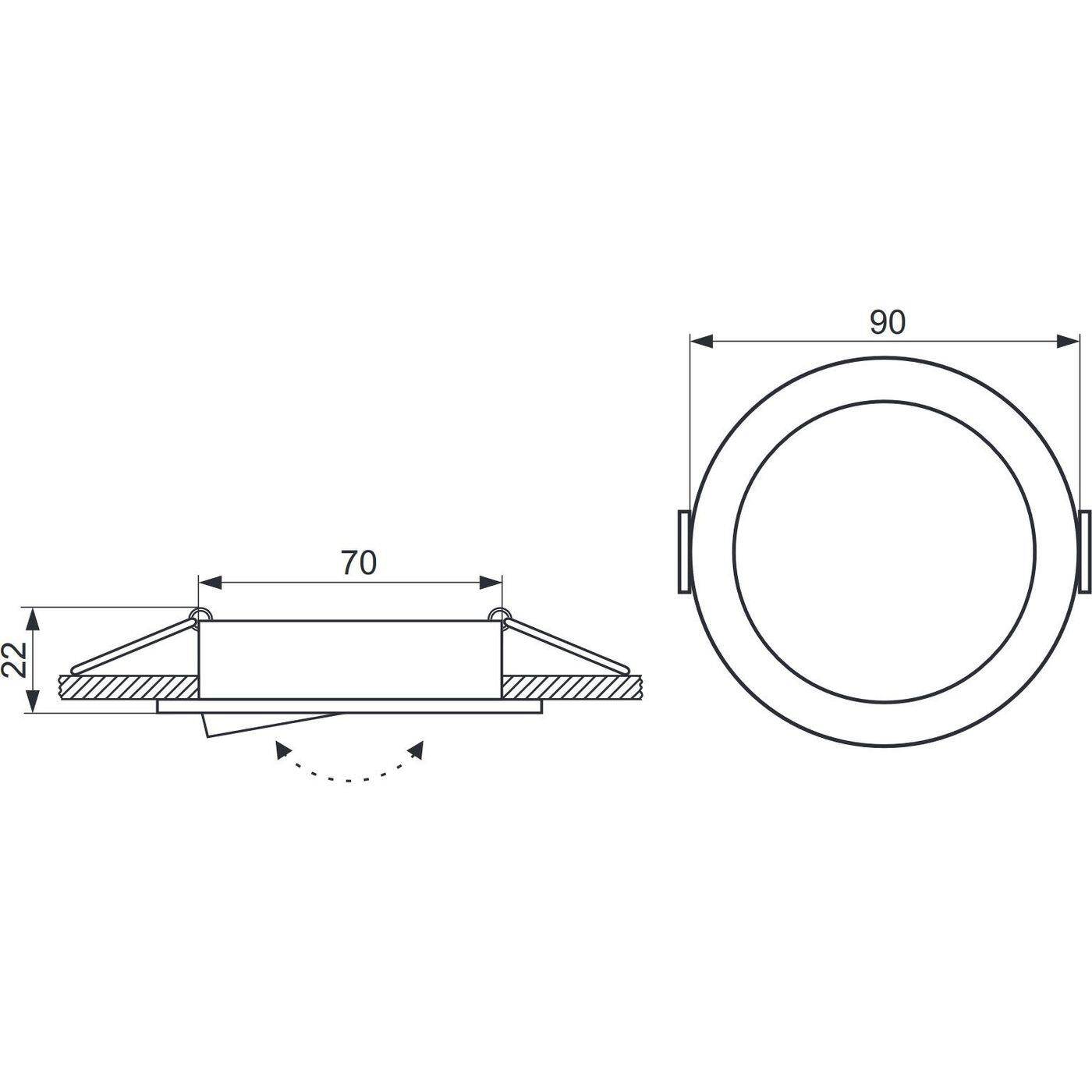 LED Einbaurahmen Rund 90x22mm Silber Aluminium Schwenkbar Spot GU10 MR16 LED Einbaurahmen Rund 90x22mm Silber Aluminium Schwenkbar Spot GU10 MR16