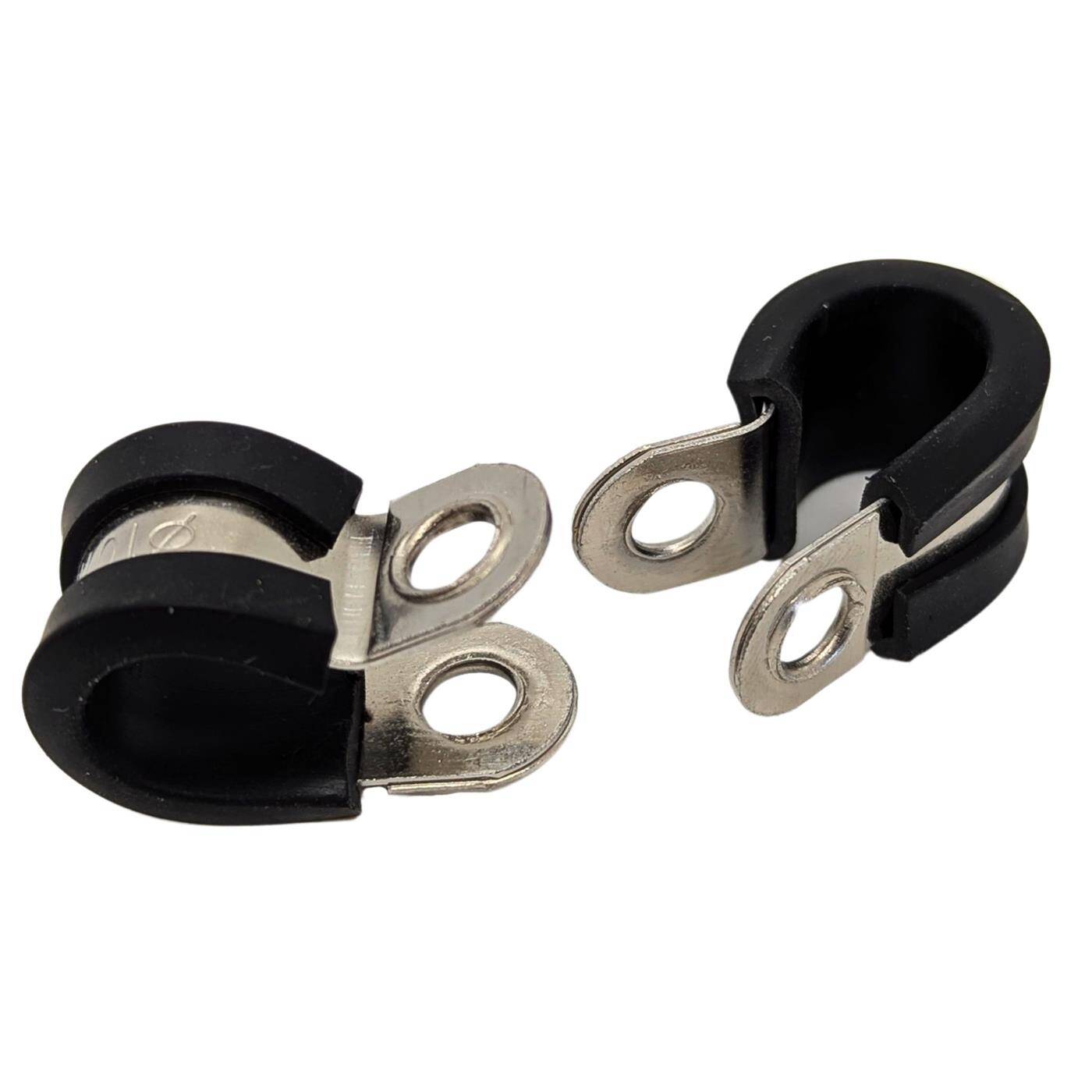 5x P-Clip Leitungsschelle Edelstahl V2A mit Gummi 10mm Rohrschelle Befestigungsschelle