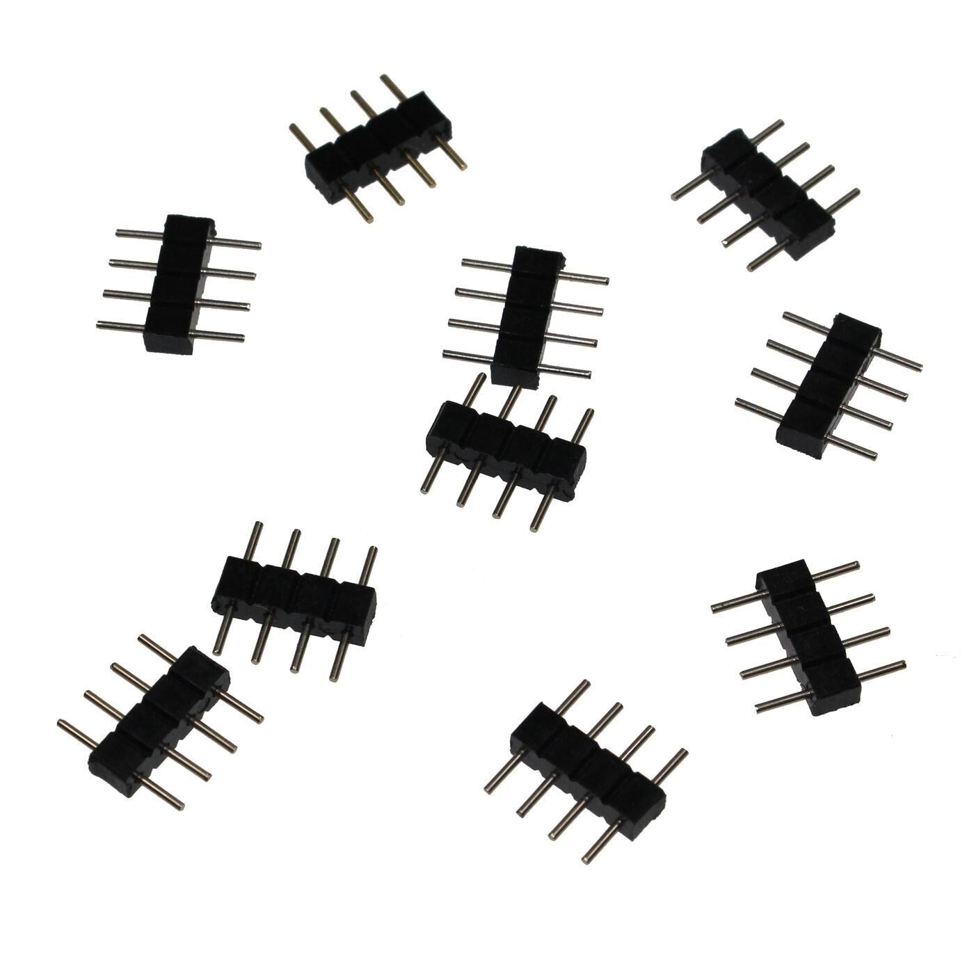 10x RGB LED Steckbrücke 4 Pin Steckverbinder 10x3mm Adapter Kupplung