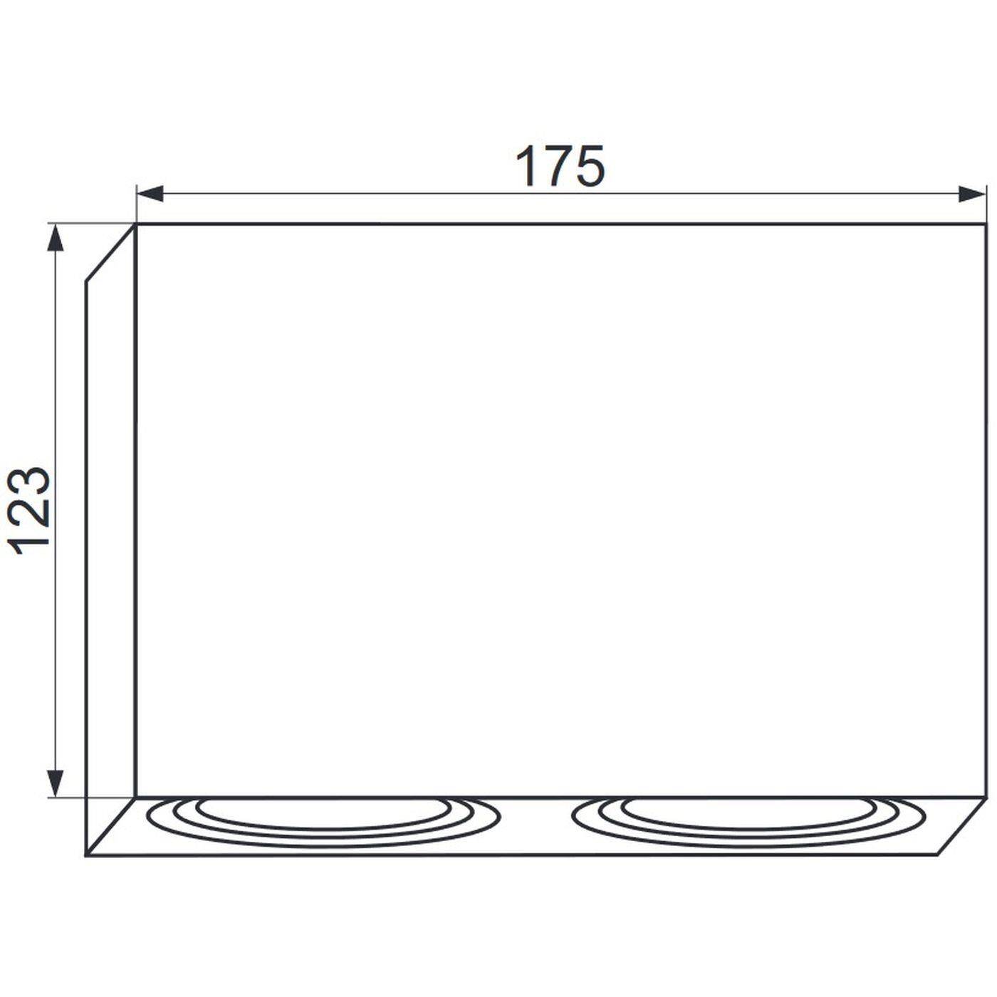 LED Aufbaurahmen Twin Quadratisch 175x95x125mm Schwarz Aluminium Schwenkbar Spot GU10 MR16