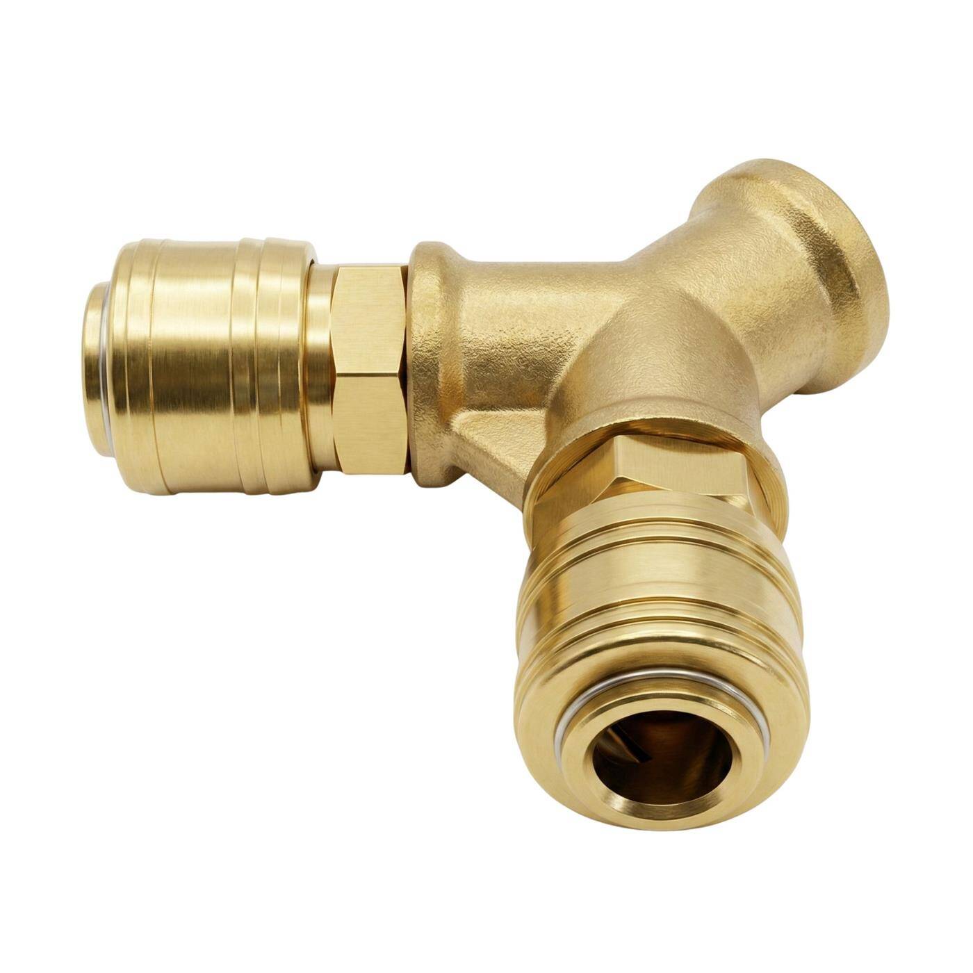 Compressed air distributor 2-fold with internal thread 3/8" made of brass Compressed air distributor Compressed air diverter Quick coupling Multiple distributor for workshops, businesses and DIY enthusiasts