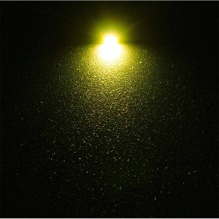 10x Superhelle LEDs SMD 0402 Gelb mit Kupferlackdraht 20cm + 12V Vorwiderstand