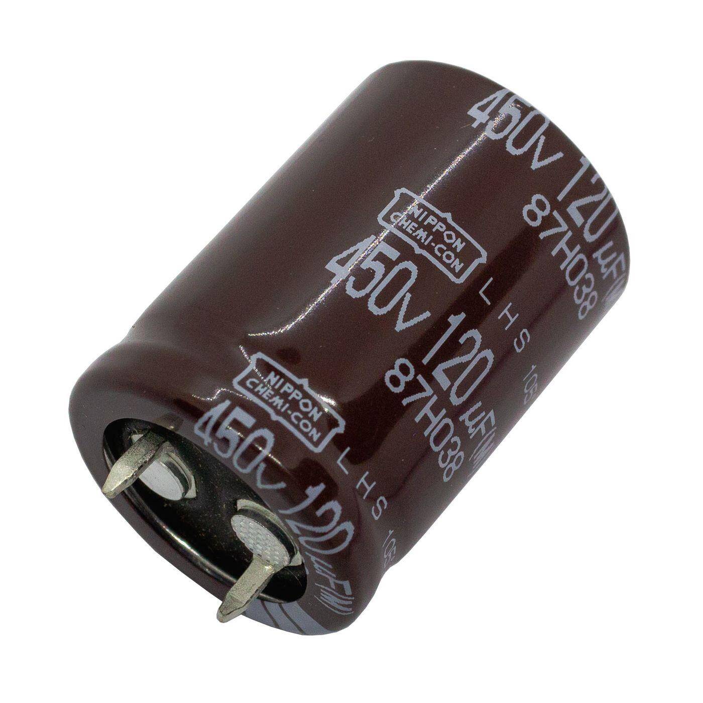 Snap-In Elko Kondensator Radial 120µF 450V 105°C 22x30mm ELHS451VSN121MP30S 120uF