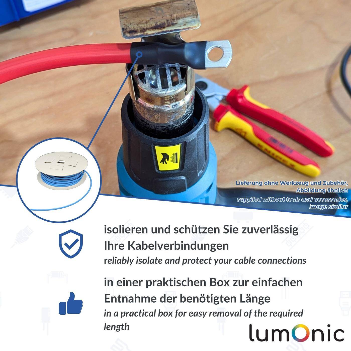 11,5m Heat shrink tubing Box 2:1 3,2 -> 1,6mm Yellow Flexible