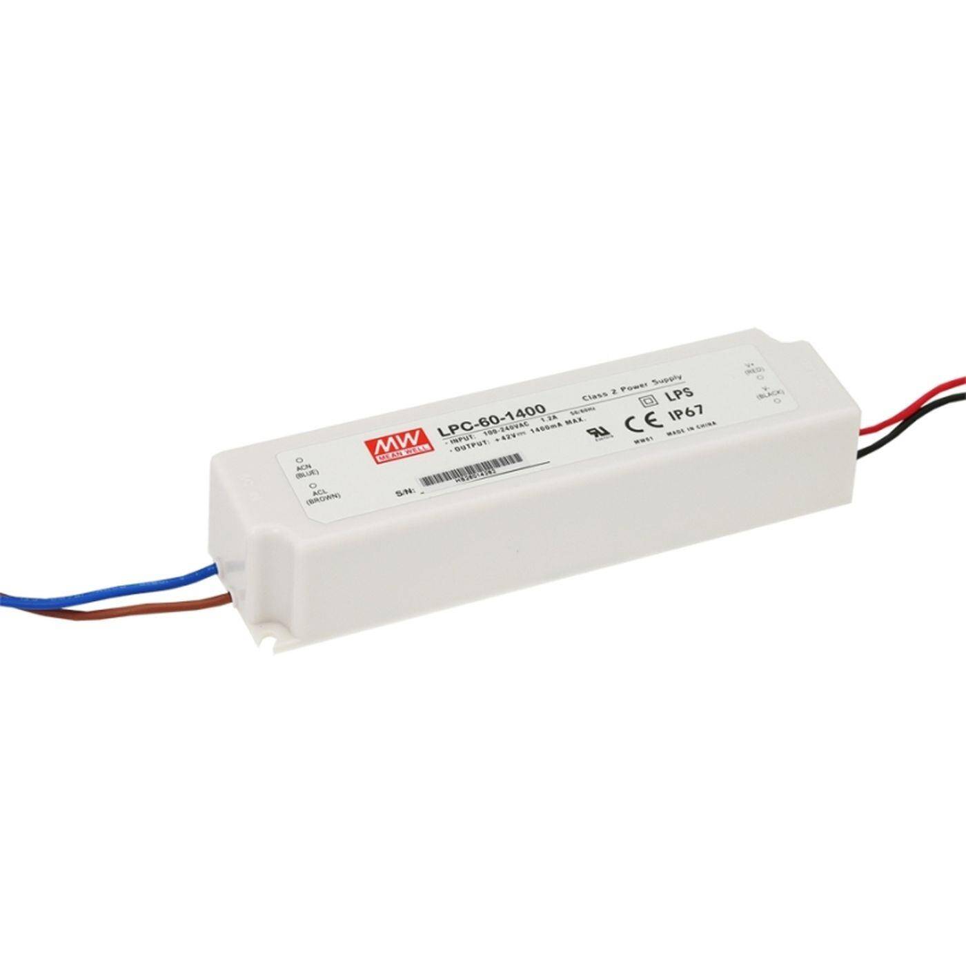 MEAN WELL LPC-60-1400 59W 1400mA 9...42VDC Konstantstrom LED Netzteil IP67
