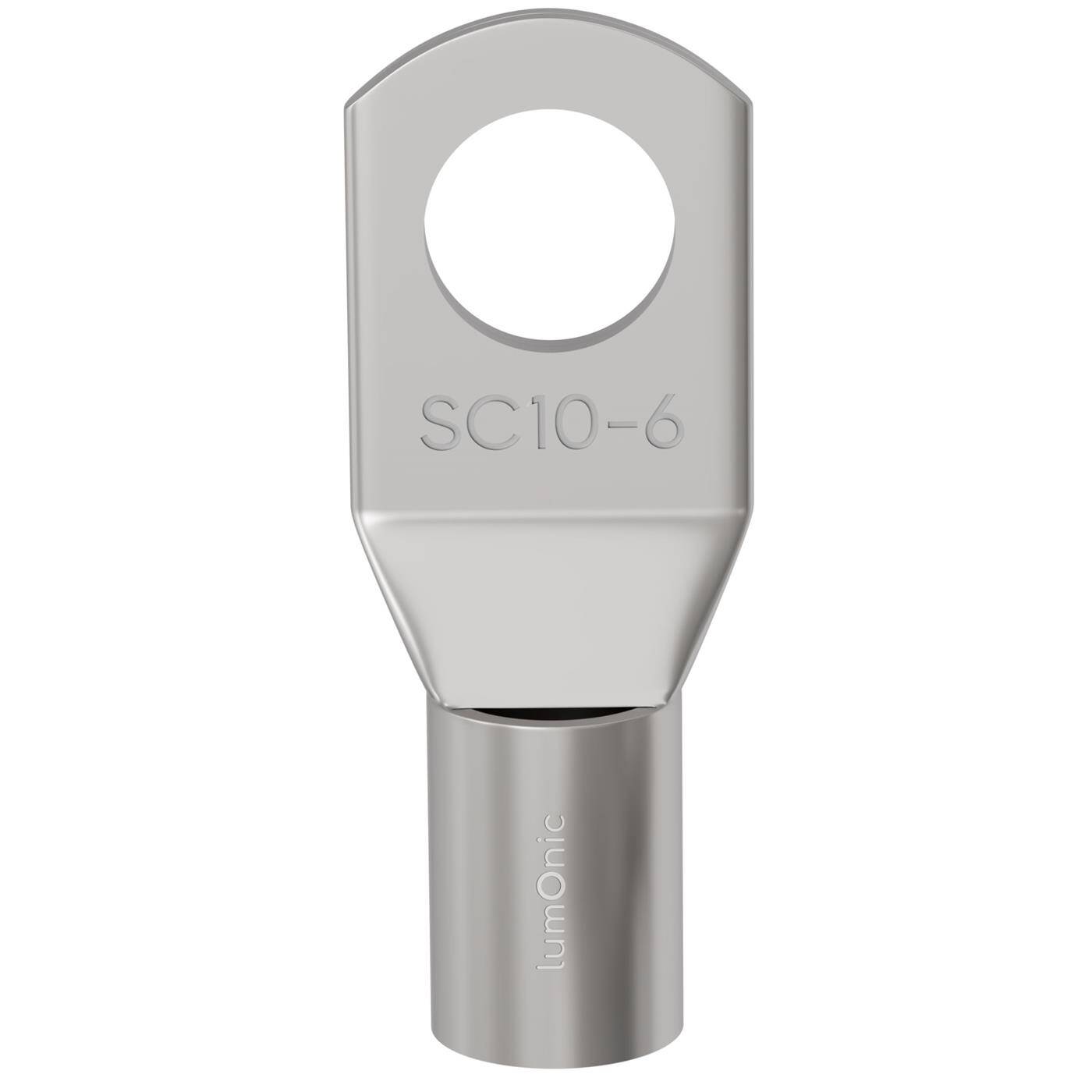 10x Rohrkabelschuh blank 10mm² Lochdurchmesser M6 SC10-6 Ringzunge Kupfer verzinnt