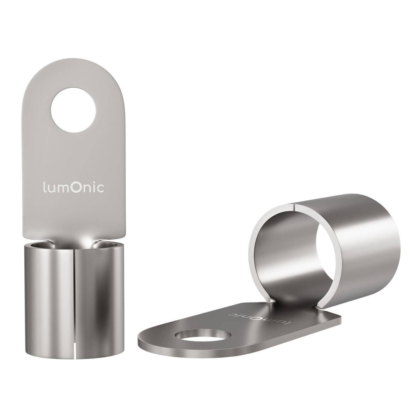 Lumonic 25x Ringkabelschuh 16-25mm² blank | M5 | Kupfer verzinnt | sichere Kabelverbindung ohne Löten | Crimp-Kabelschuh unisoliert | KFZ, Maschinenbau, Wohnmobil, Batterie