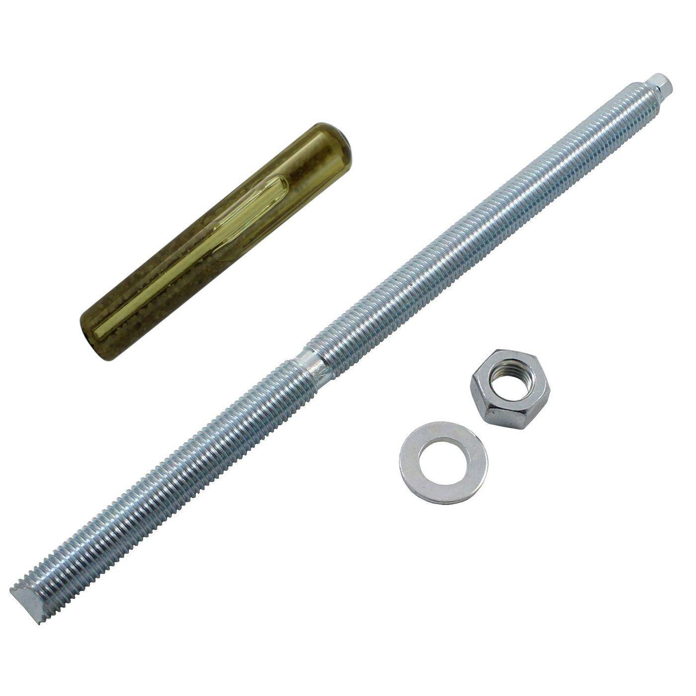 Lumonic Ankerstange + Verbundankerpatrone M16 x 300 Verzinkt I Zur Verwendung als Keilanker, Metalldübel, Bolzenanker, Blitzdübel I Für verschiedene Arten Durchsteckmontagen