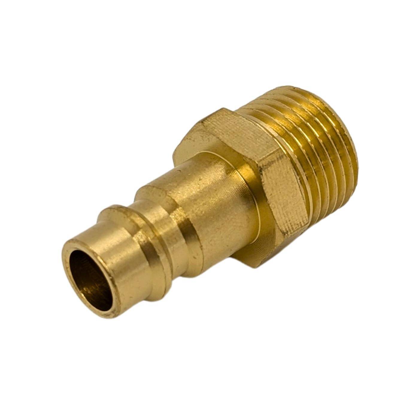 Coupling plug with external thread 3/8" made of brass Compressed air coupling plug Quick coupling for workshops, businesses and DIY enthusiasts