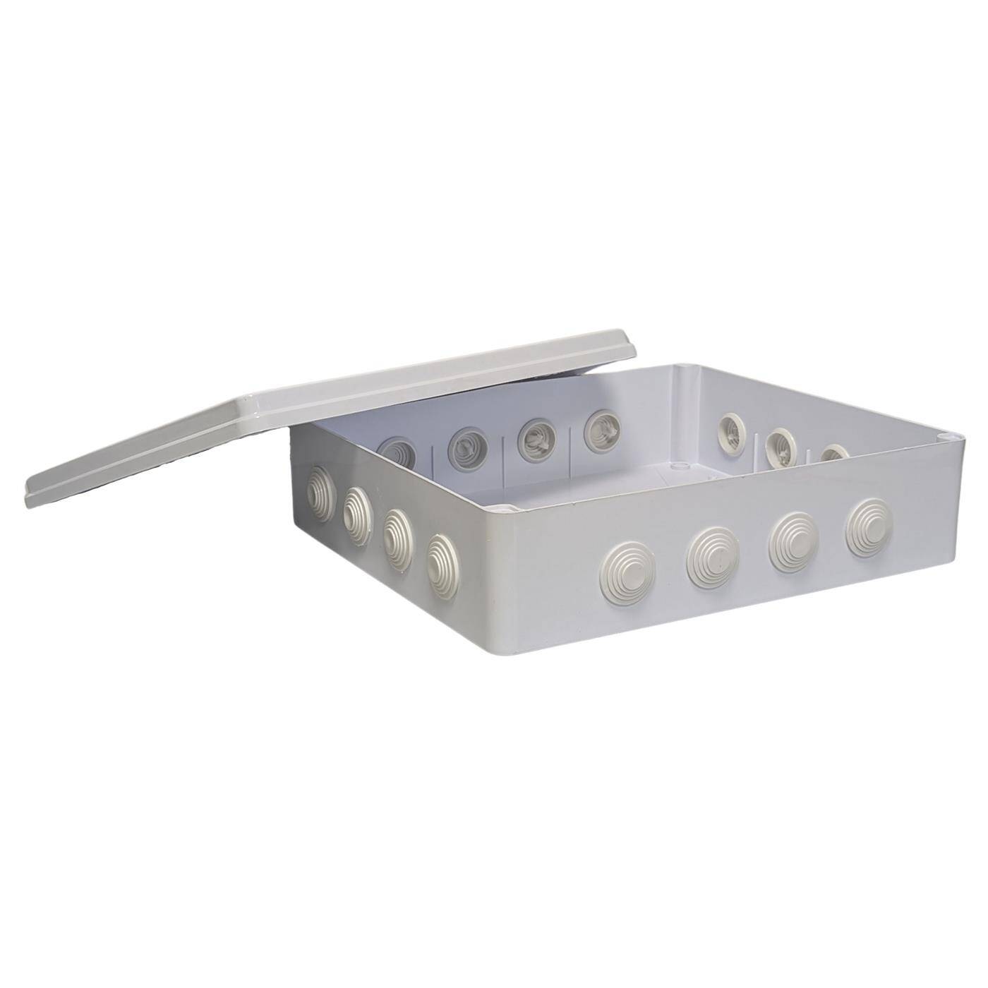 Verteilerdose Aufputz IP65 400x350x120mm 15 Öffnungen Abzweigdose Wasserdicht Weiß Anschlussdose Klemmdose