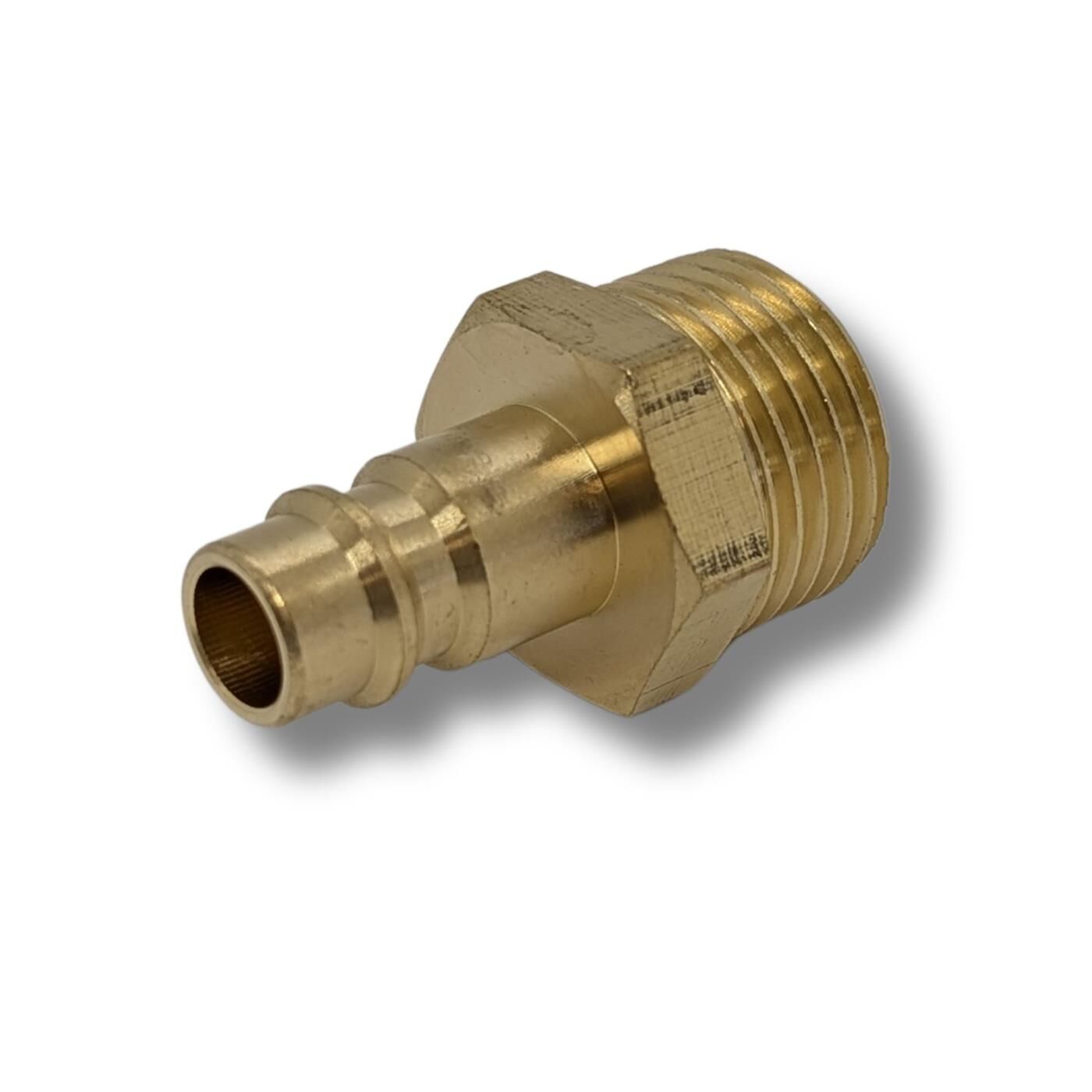 Coupling plug with external thread I 1/2" I made of brass I Compressed air coupling plug I Quick coupling I for workshops, businesses and DIY enthusiasts