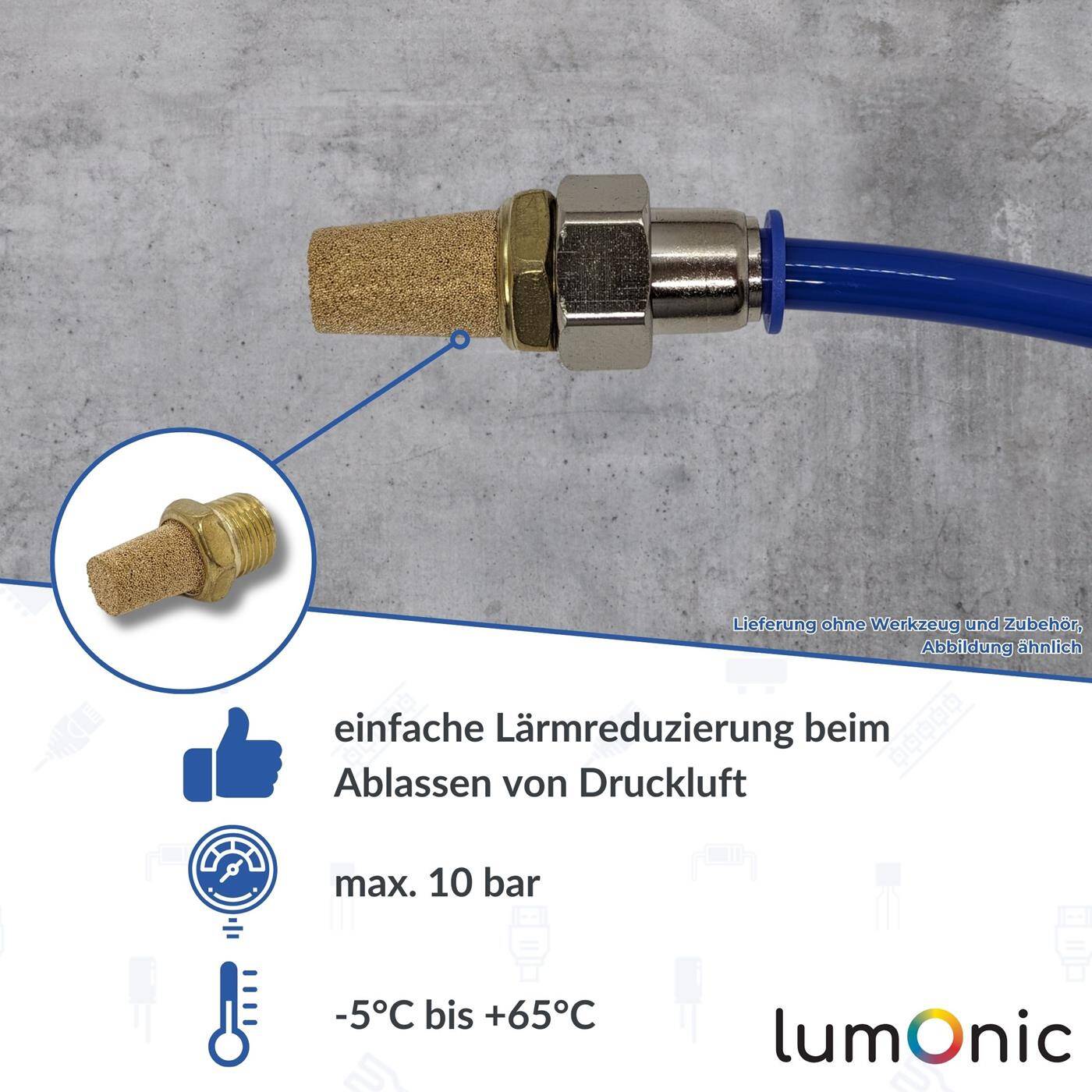 PU Schlauch Schalldämpfer mit Gewinde 1/2" Luftschalldämpfer pneumatischer Schalldämpfer Druckluft-Schalldämpfer Druckluft & Automatisierung
