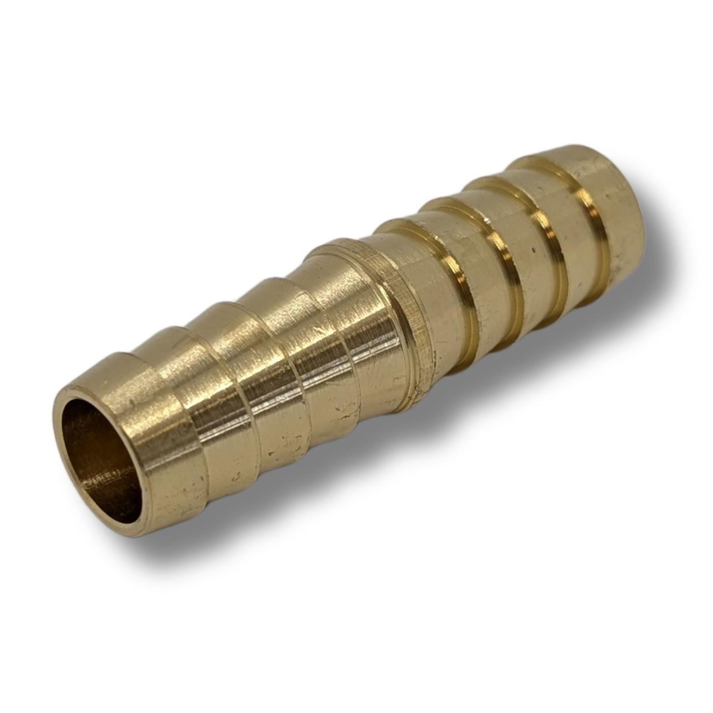 Straight hose connector I for 13mm (1/2") hose I made of brass I I-connector I I-piece I with spike profile I Compressed air I for workshops, businesses and DIY enthusiasts