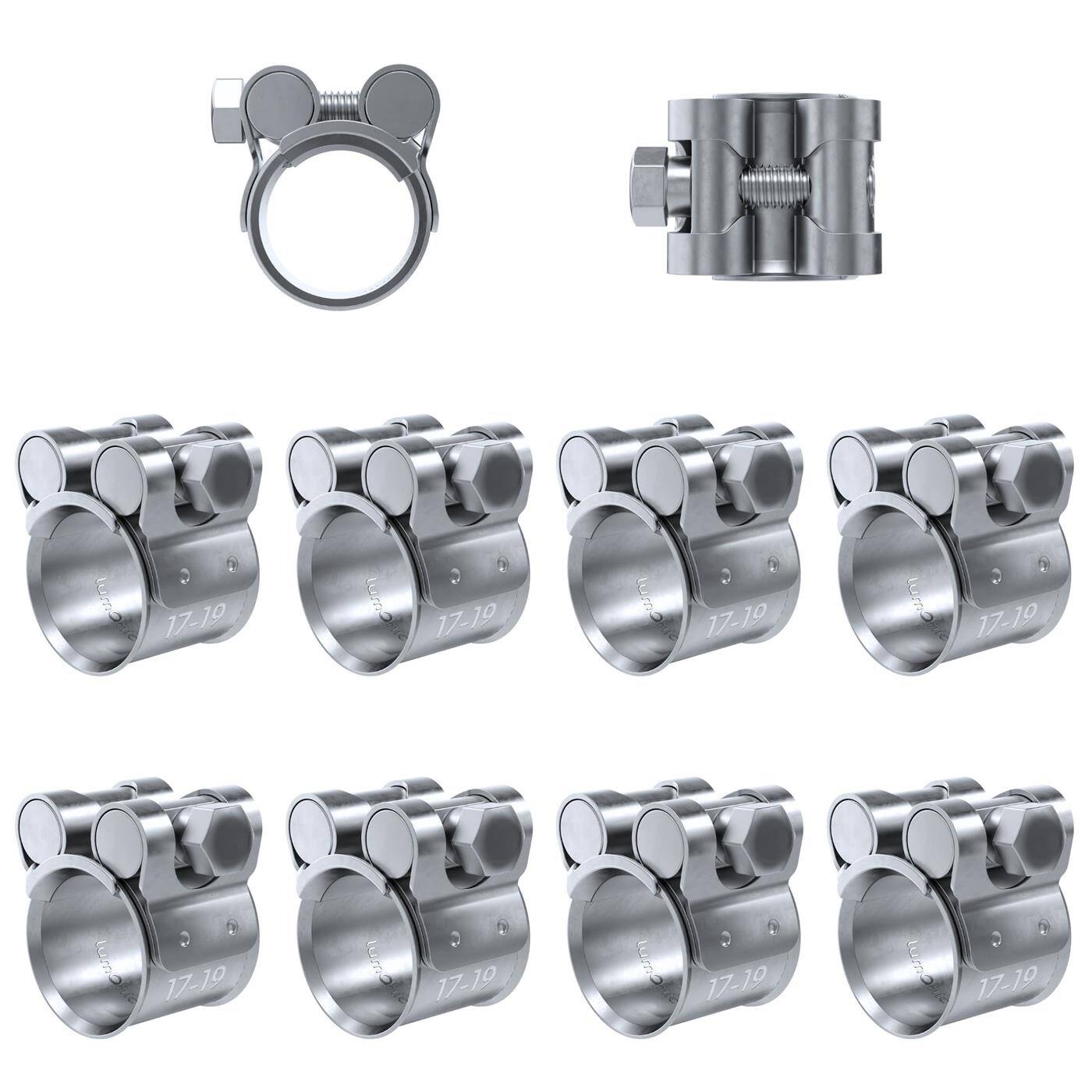 10x Lumonic Gelenkbolzenschelle 17-19mm  Auspuffschelle für Bau PKW LKW