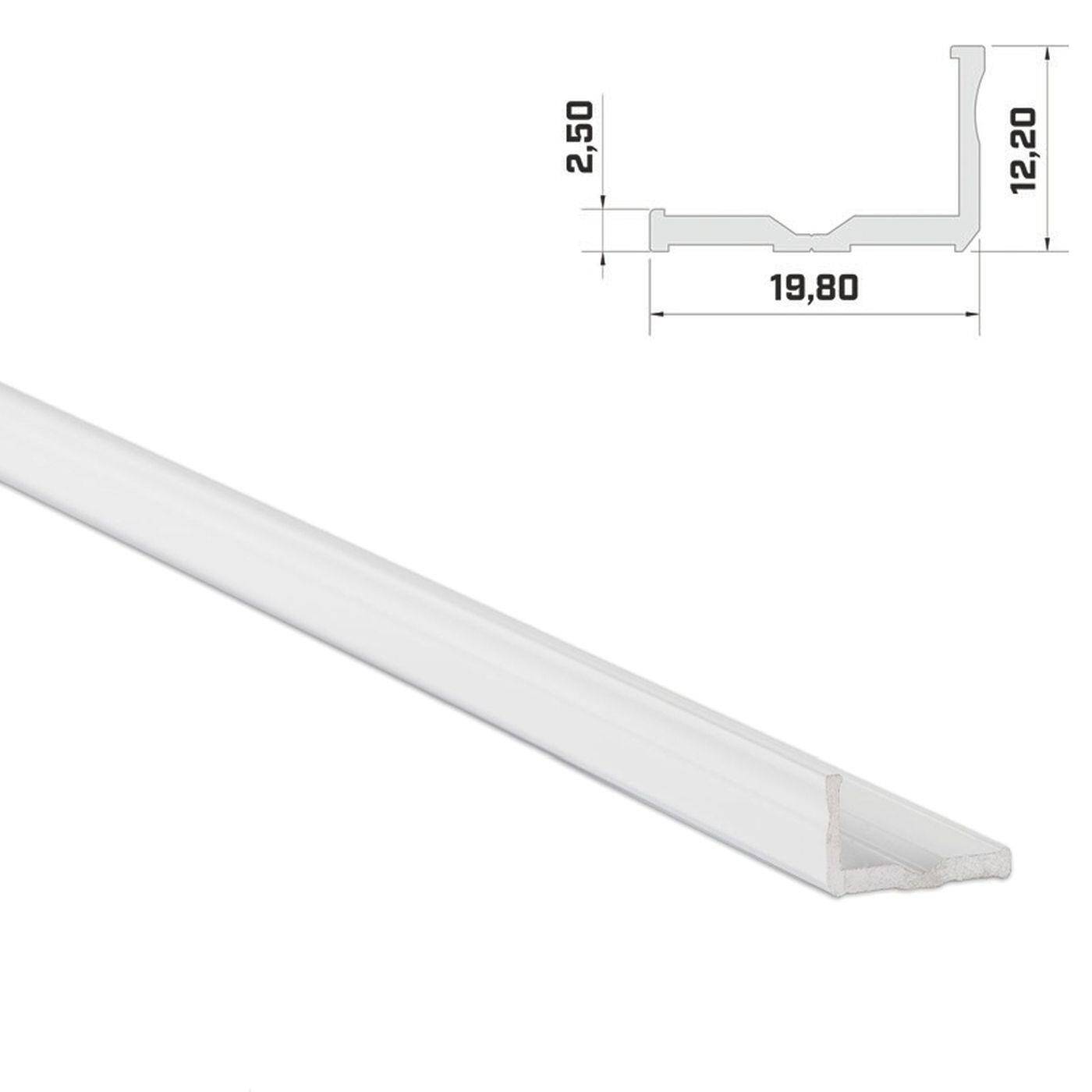 1m LED profile E White 19x12mm Aluminium Mounting profile for 16mm LED strips
