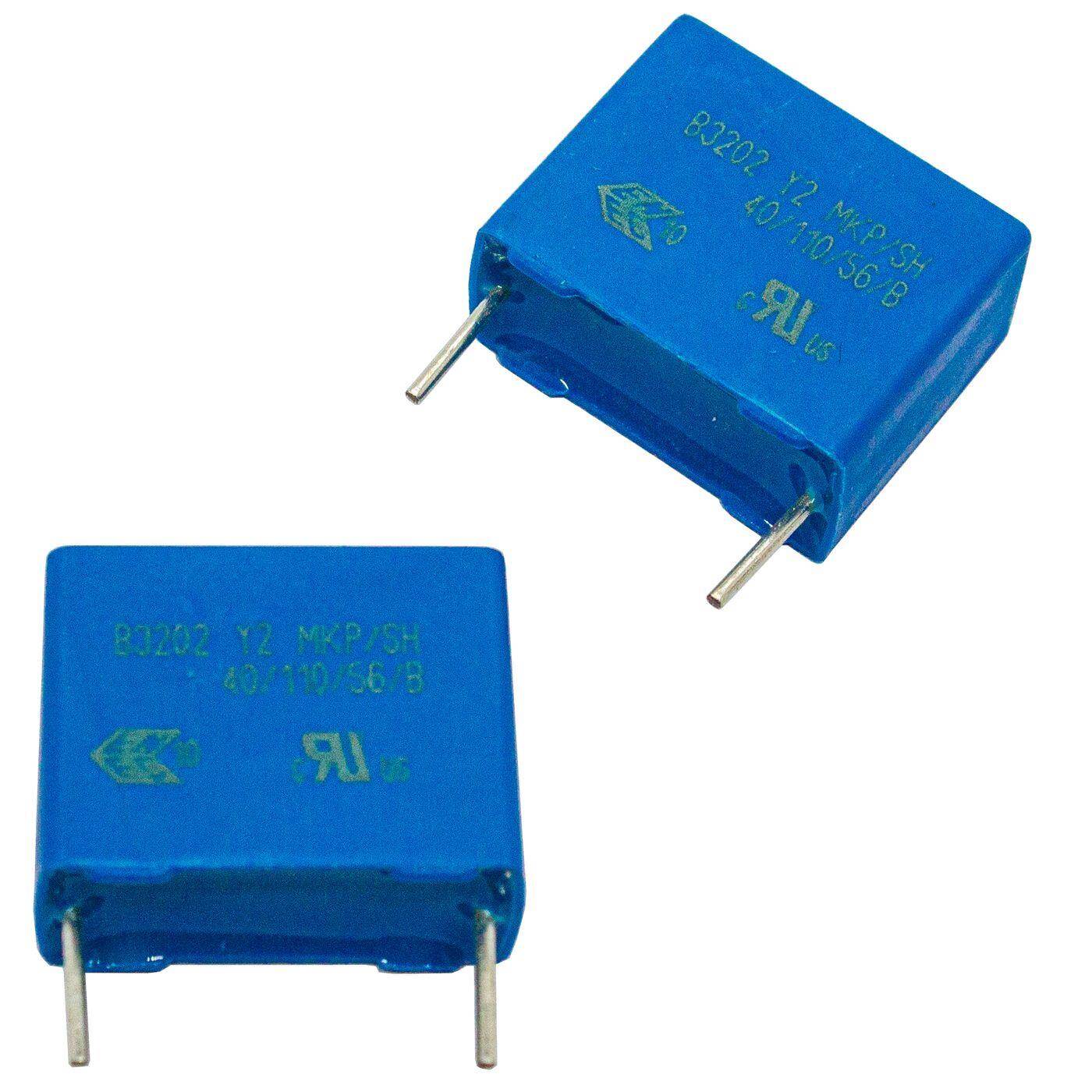 Epcos MKP Folien Kondensator | 0,047µF 300V AC I 2-Pin Anschluss I 2-Pin I 0,047uF, 47nF I Kondensator gegen Flackern | für Haushaltsgeräte, Elektrowerkzeuge, Gebäudetechnik, Industrieanwendungen, LED