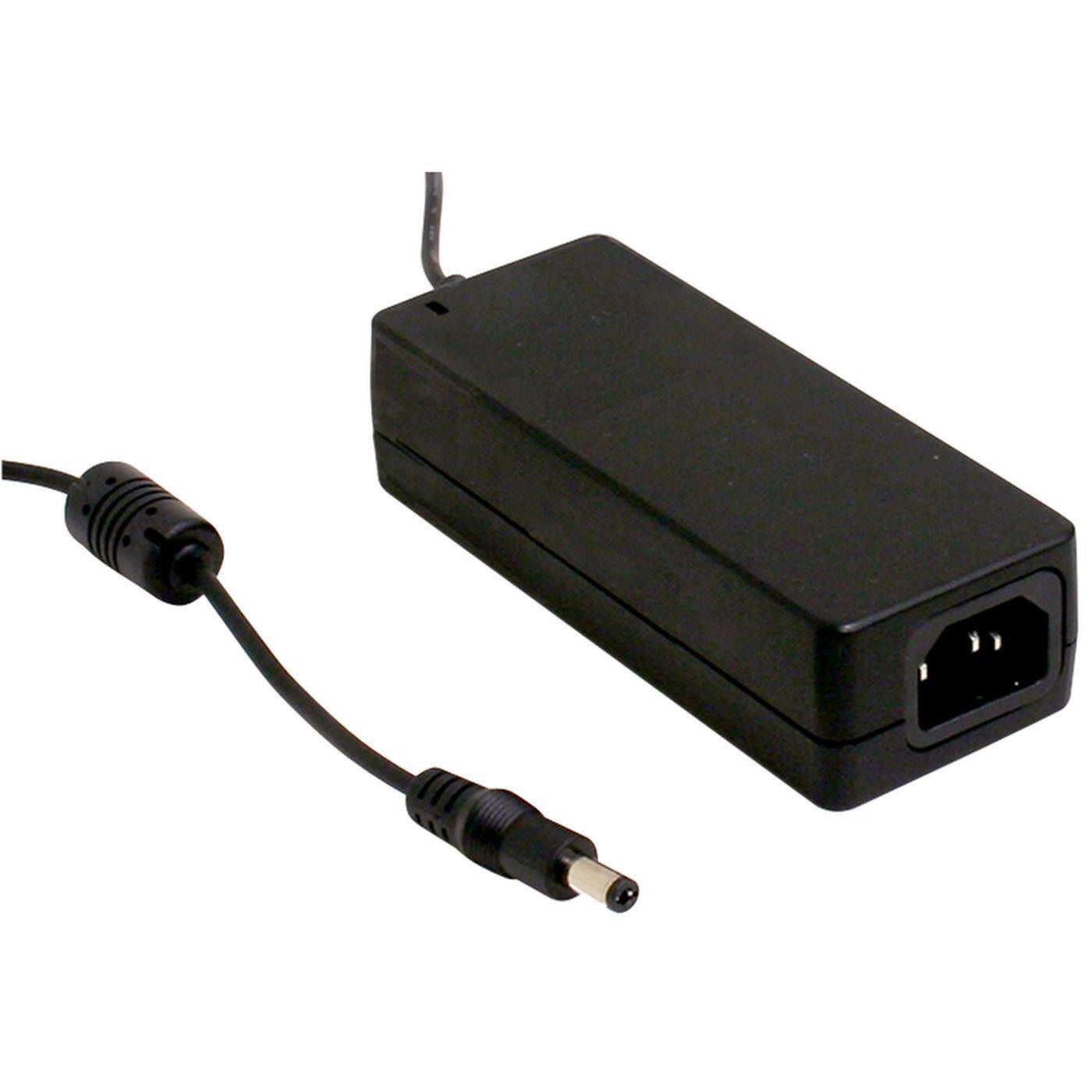 MEAN WELL GST60A24-P1J 60W 24V 2,5A Tischnetzteil Kabel 180cm + DC Stecker (2,1/5,5mm) AC DC Adpater