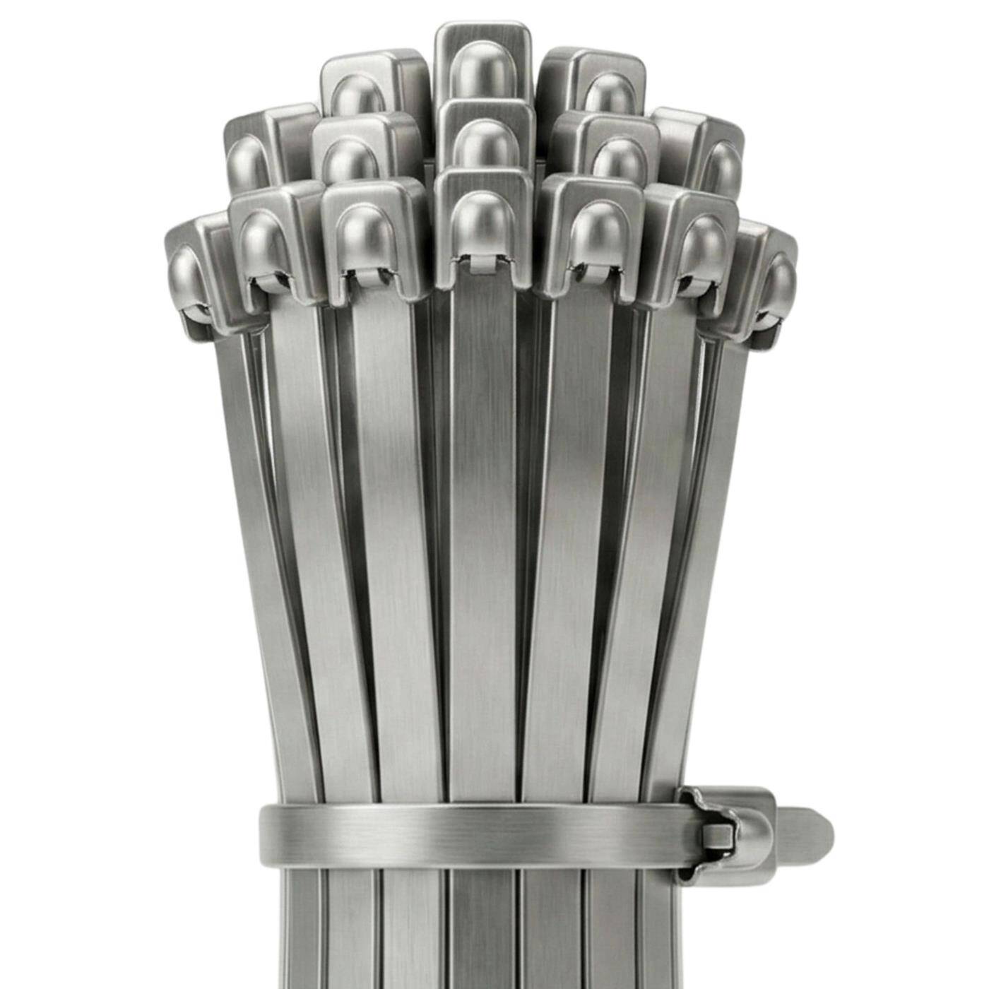 Lumonic Edelstahl Kabelbinder 360 x 4,6mm I Silberne 46kg Metall Kabelbinder bis 500°C I Kabelbinder silber, Kabel binder metall wetterfest