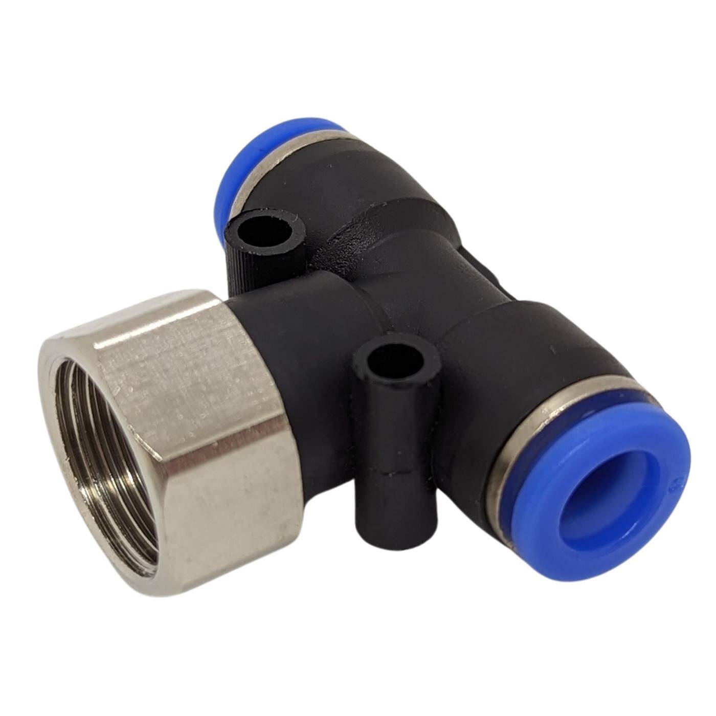 PU hose T-connector fitting with female thread 8mm*3/8inch T-piece Push-in Pneumatic plug connector T-distributor Compressed air