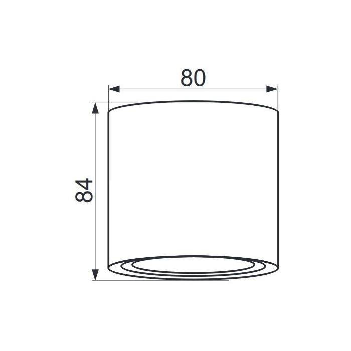 LED Aufbaurahmen Rund 80x84mm Schwarz Aluminium Schwenkbar Spot GU10 MR16