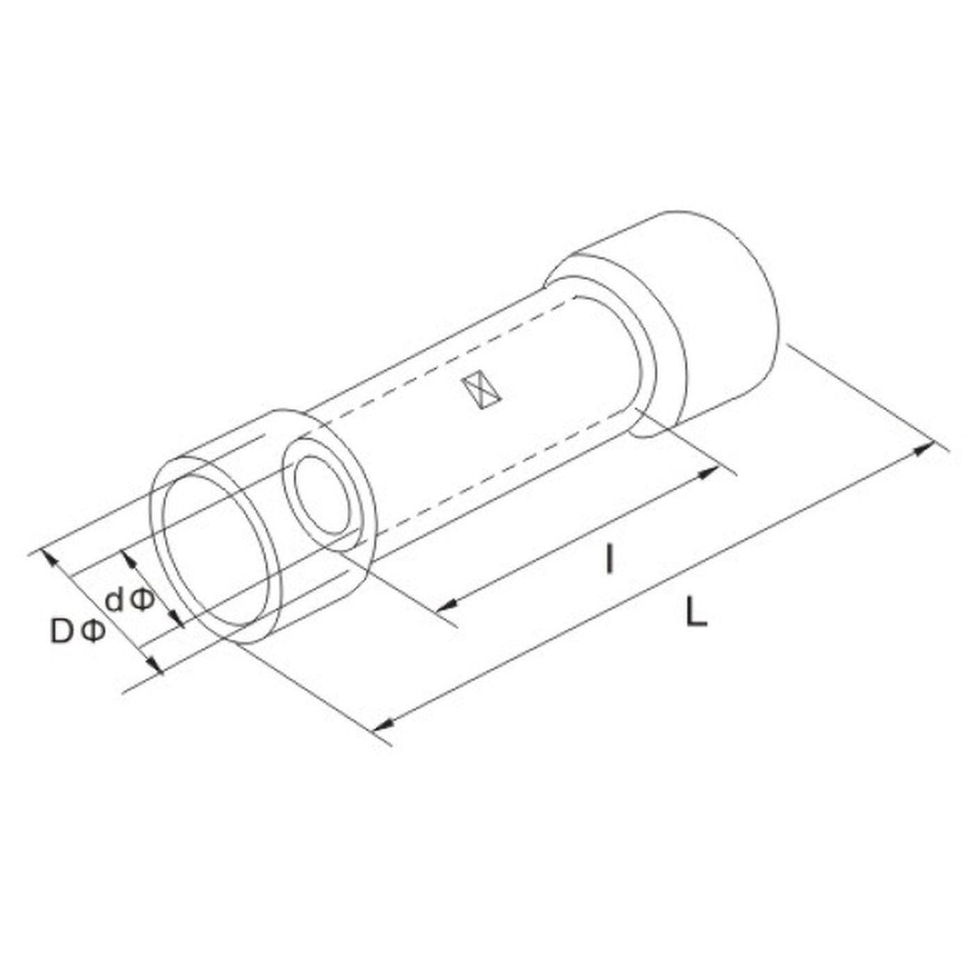 25x Stoßverbinder vollisoliert 4-6mm² Gelb Quetschverbinder Kupfer verzinnt