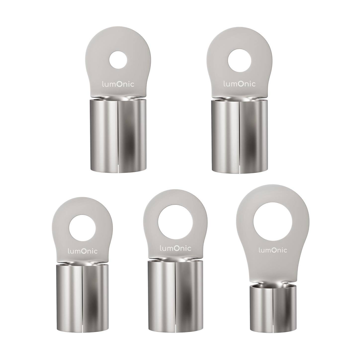Lumonic 10x Ringkabelschuh 70-95mm² blank | M6 | Kupfer verzinnt | sichere Kabelverbindung ohne Löten | Crimp-Kabelschuh unisoliert | KFZ, Maschinenbau, Wohnmobil, Batterie
