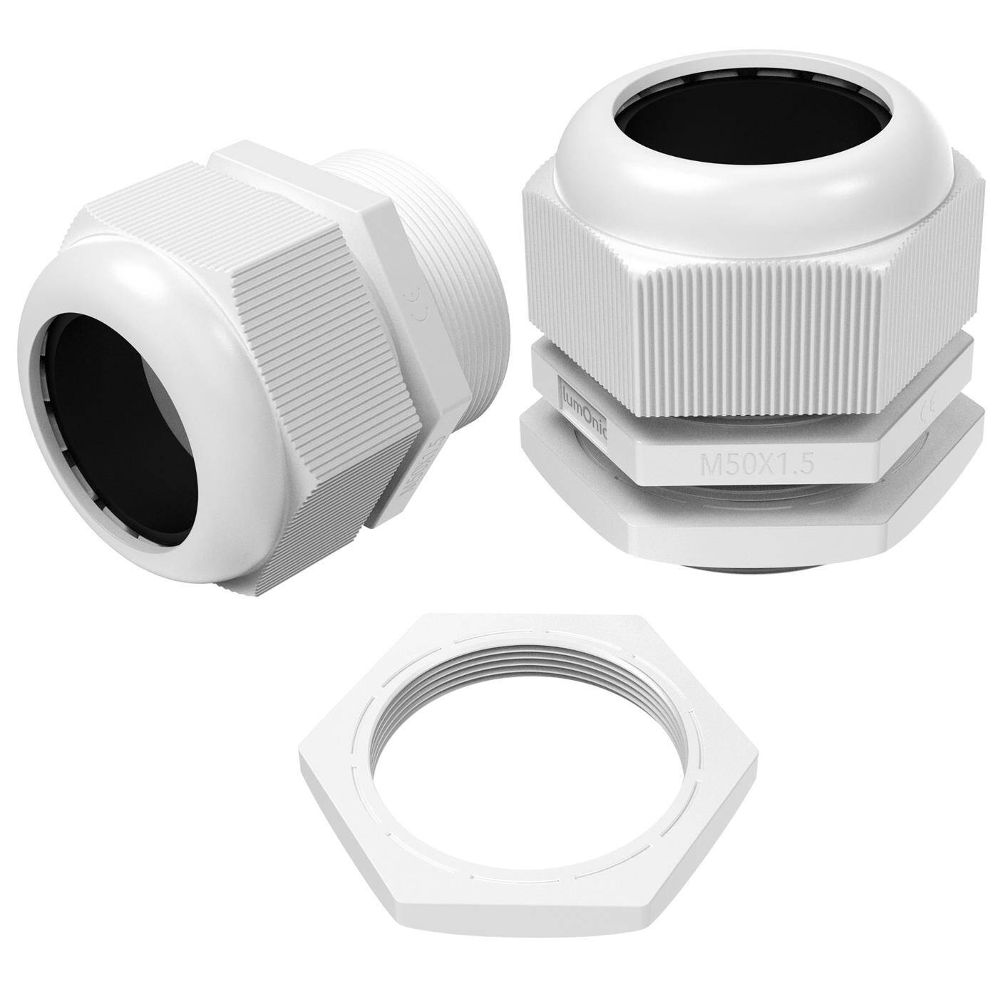 Lumonic 2x Kabelverschraubung M50 PG42 IP67 metrisch d32-38mm I Kabeldurchführung wasserdicht in grau I Verschraubungen, Schlauchdurchführung M50 PG42