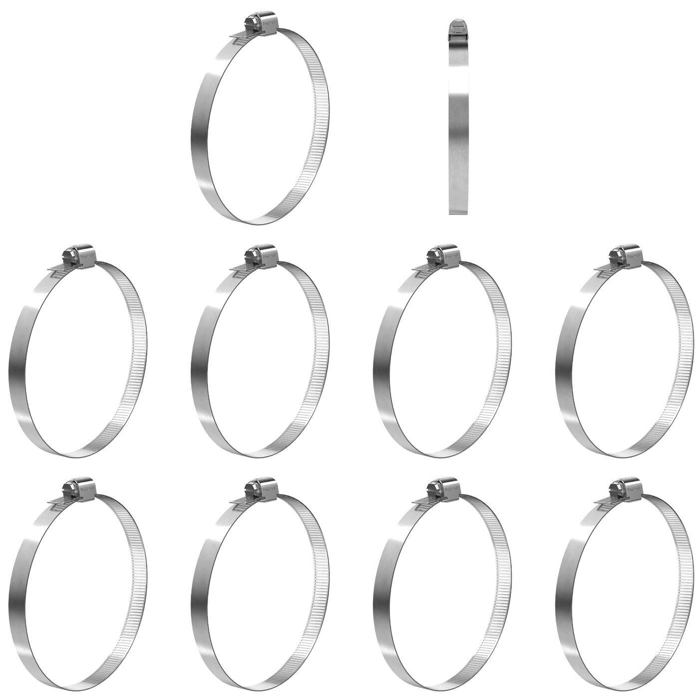 10x Hose clamp Stainless steel V4A 314 105-127mm Pipe clamp Hose clamp