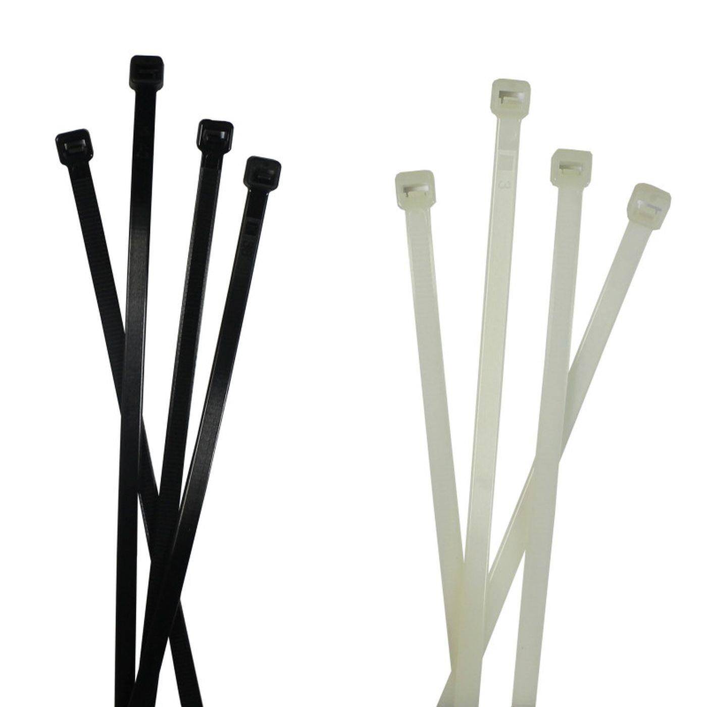 100x Kabelbinder Wiederverwendbar 200 x 4,8mm Weiß Natur 22kg PA6.6 Polyamid Industriequalität